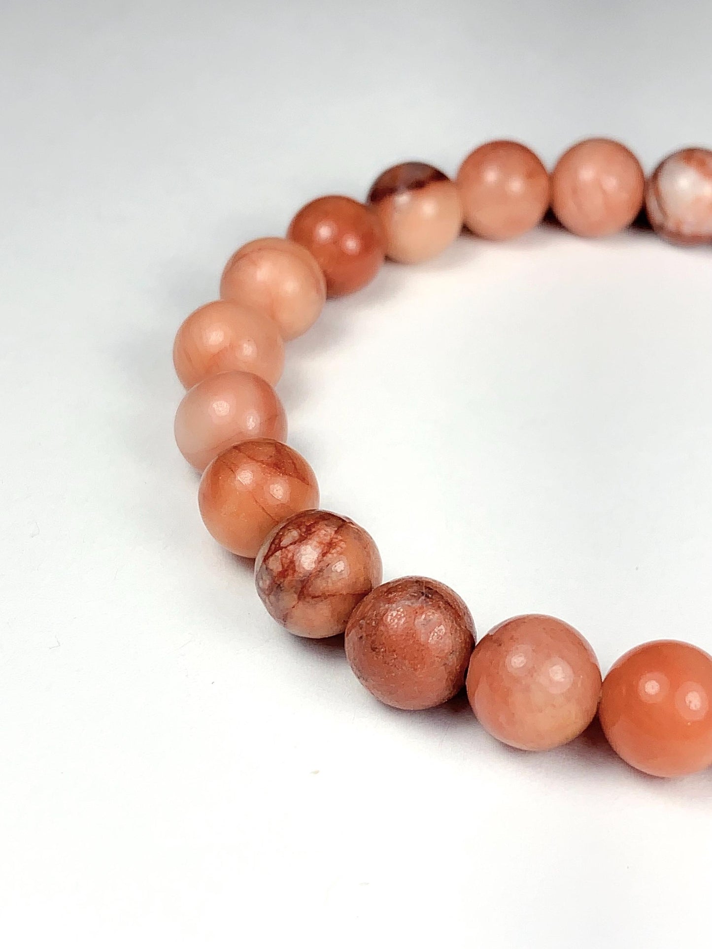 Natural Peach Pink Aventurine Stretch Bracelet Gemstone, Smooth Round Beads 4mm 6mm 8mm 10mm