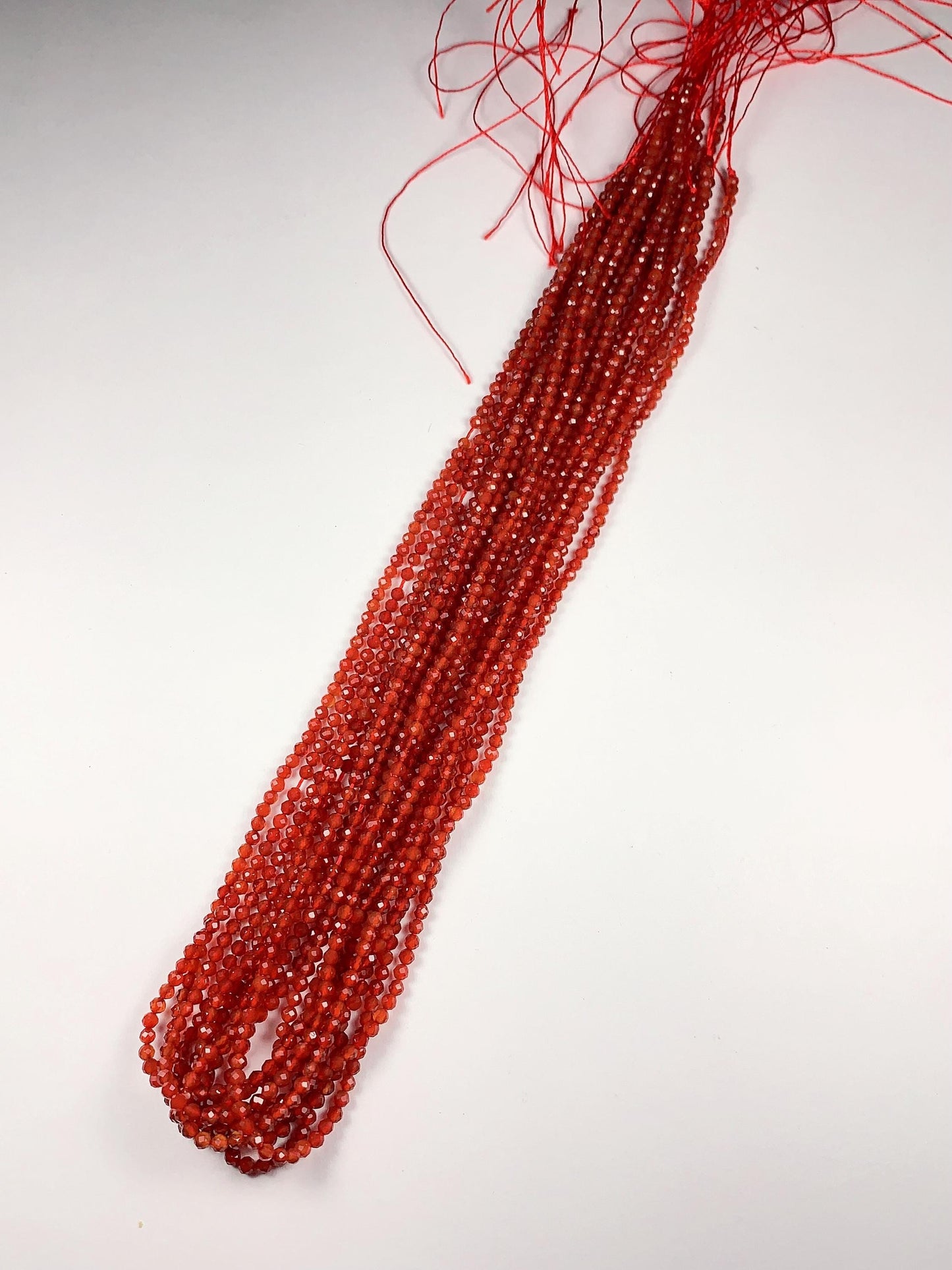 Deep Red Agate Faceted Round Beads 15.5" Strand 2mm