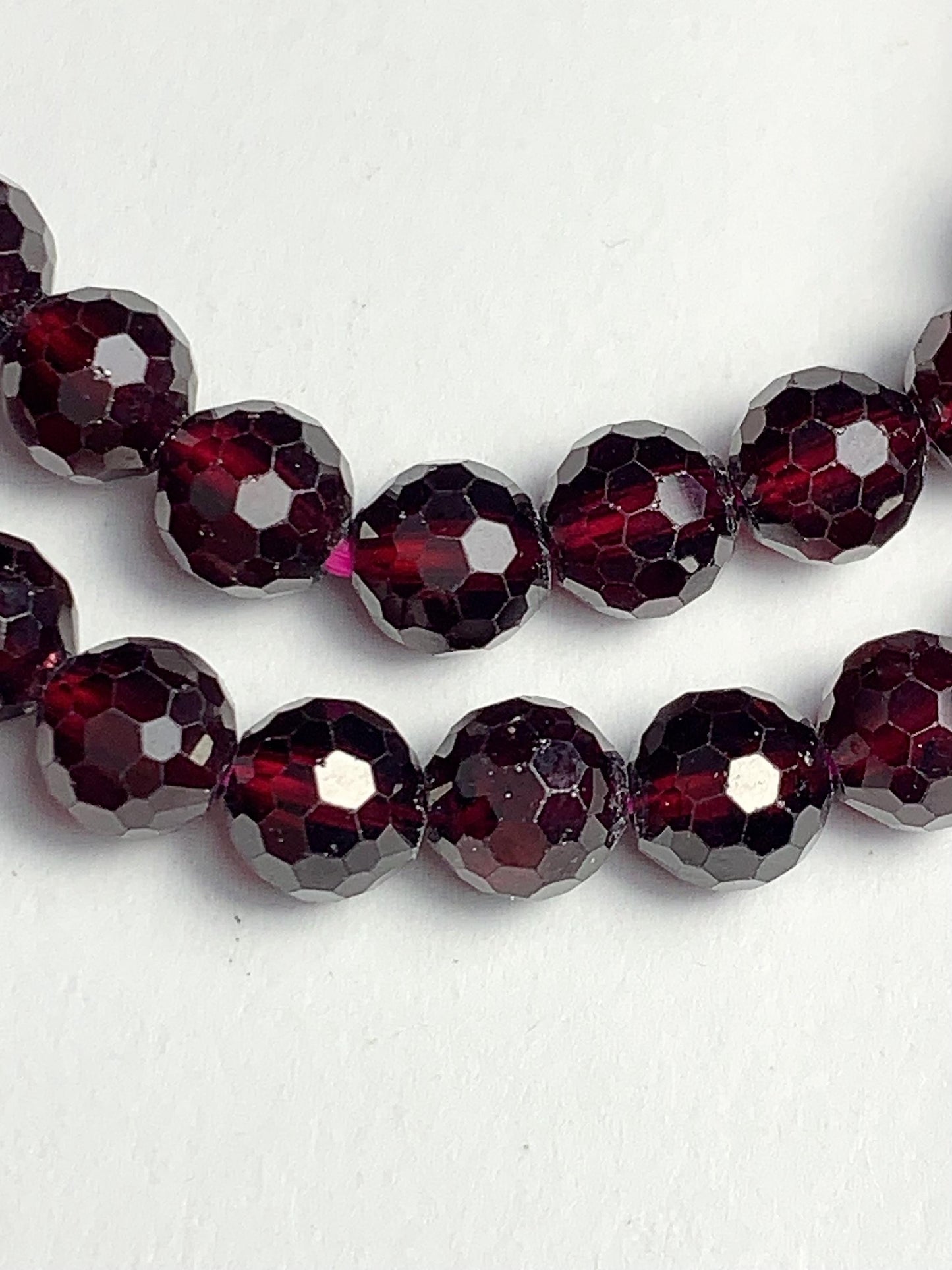 6mm AAA Natural Mozambique Magenta Deep Purple Garnet Faceted Round Beads 7.5" Strand Gemstone