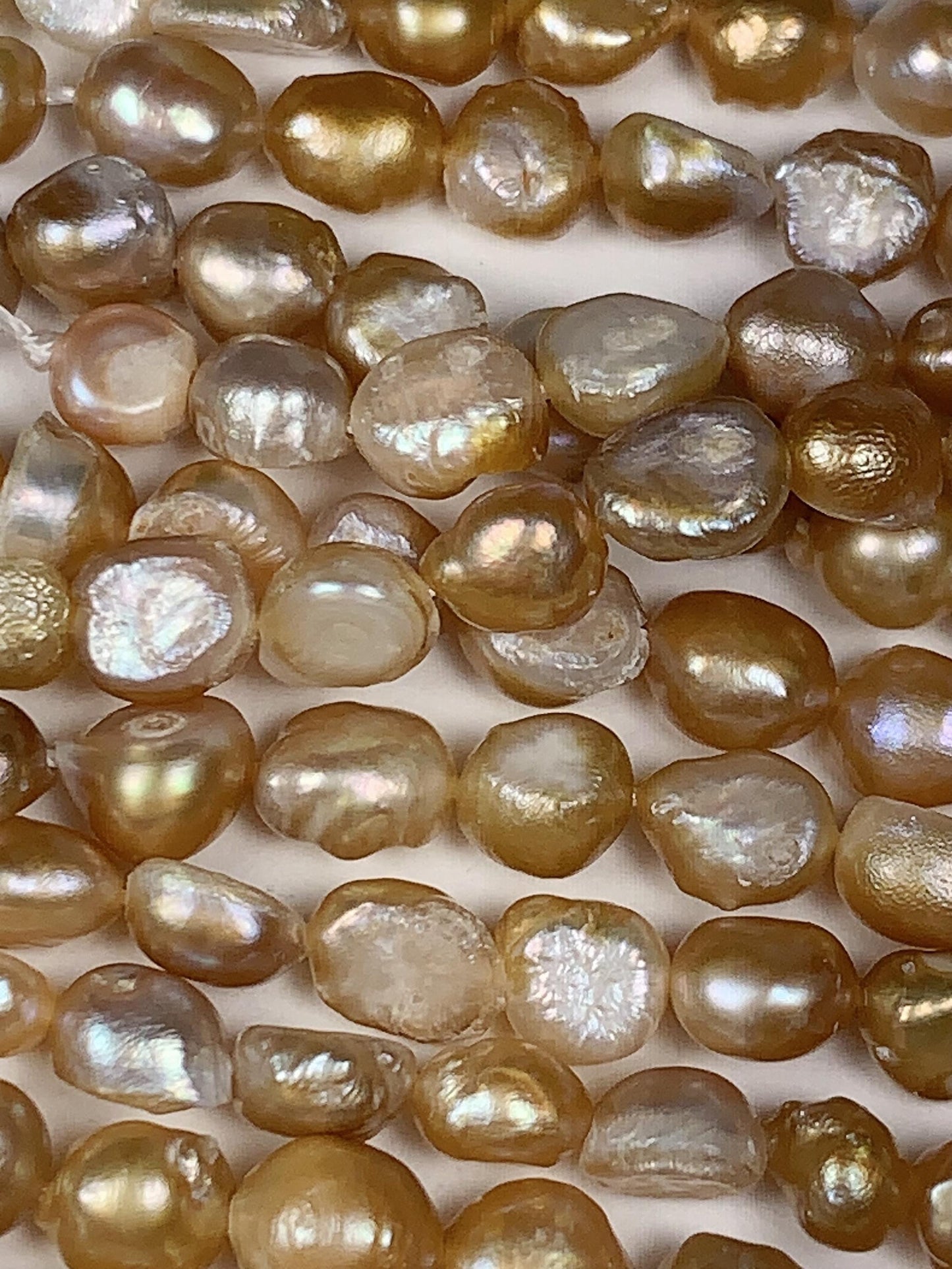 5mm Gold  Freshwater Pearl Baroque Beads: Genuine Gemstone Strand 7.5+