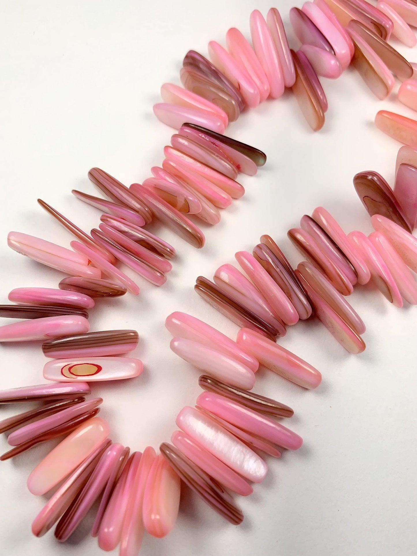 15-18mm Natural Blush Pink Mother of Pearl Shell Stick Spike Nugget Pebble Irregular Chips Beads Strand 15 Jewelry Making DIY Gemstone