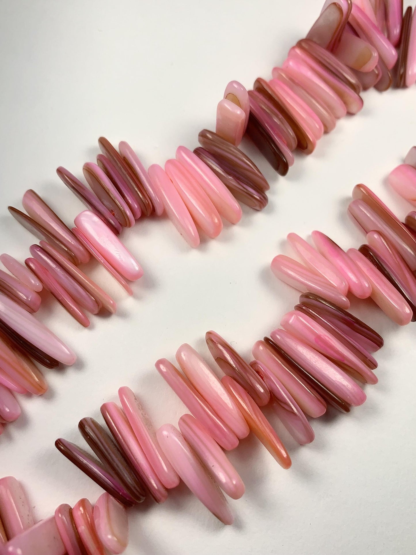 15-18mm Natural Blush Pink Mother of Pearl Shell Stick Spike Nugget Pebble Irregular Chips Beads Strand 15 Jewelry Making DIY Gemstone