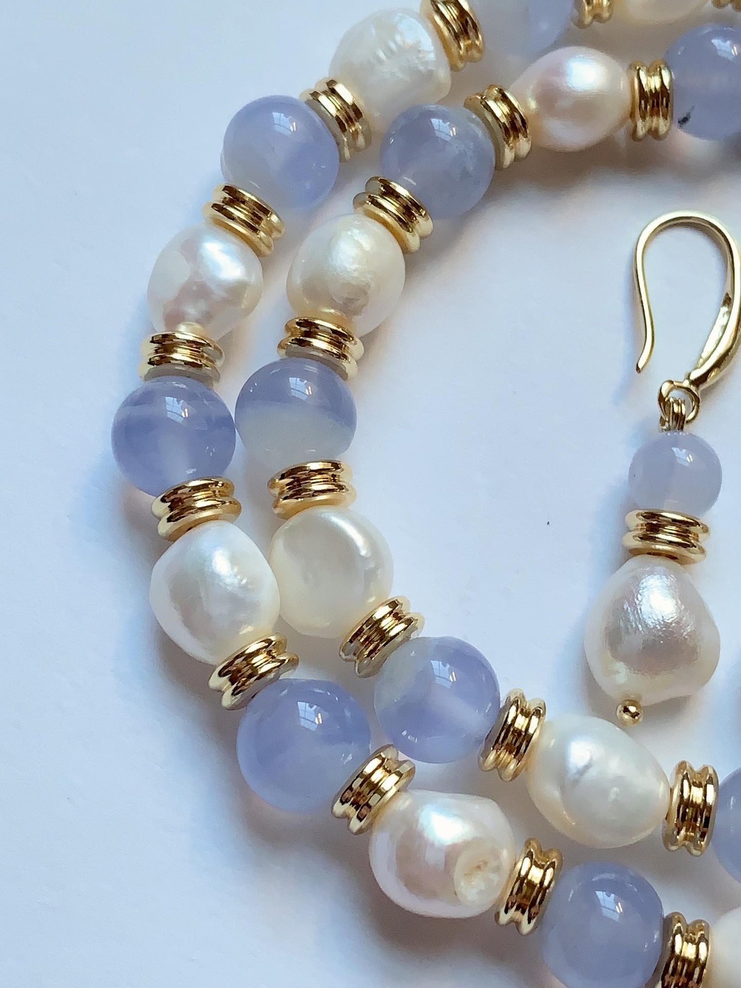 Set Jewelry  Freshwater Pearl 18K Gold Filled Bracelet, Necklace & Earrings Set