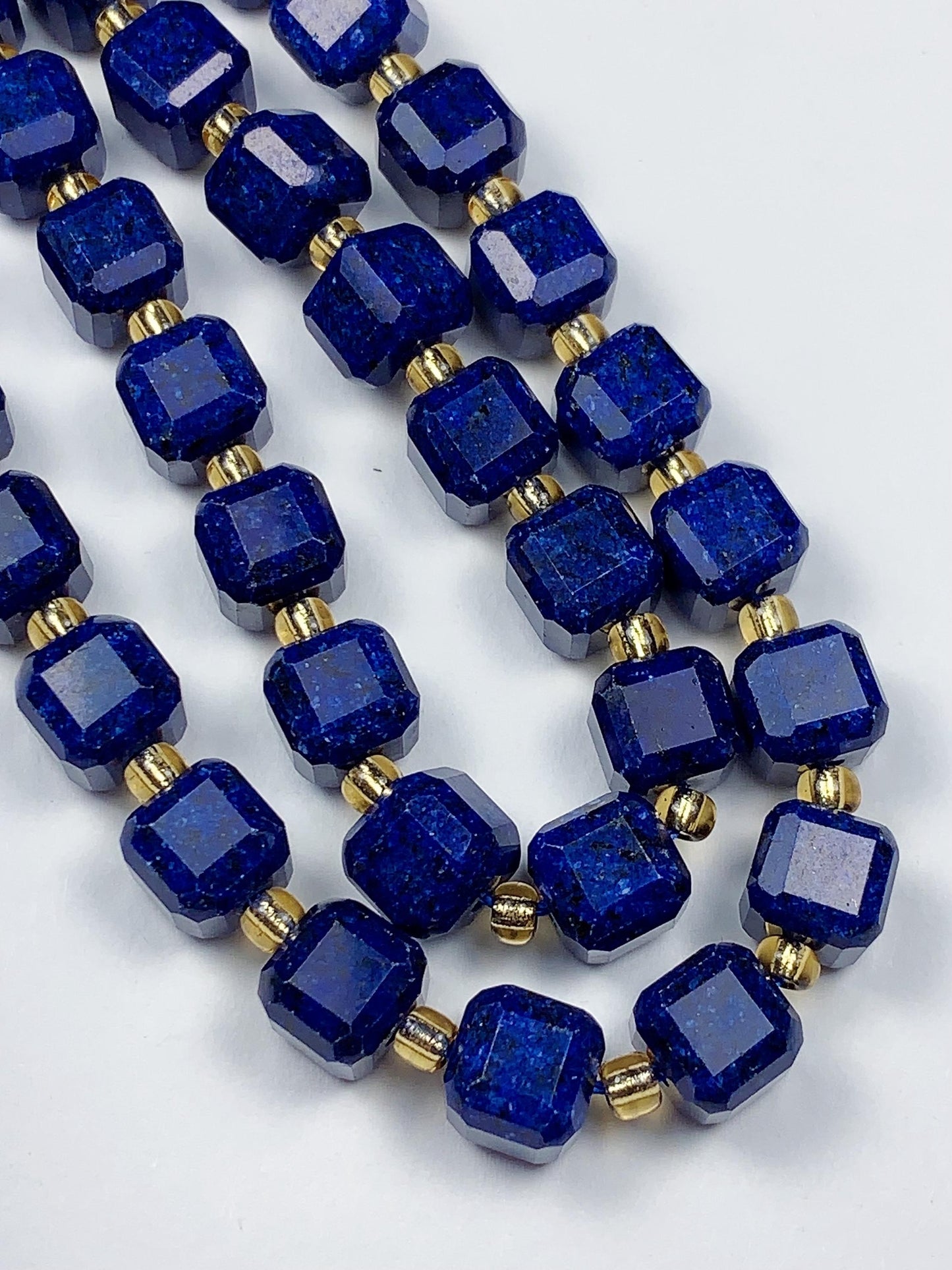 11 Types Gemstones Faceted Cube Square Beads 15.5" Strand