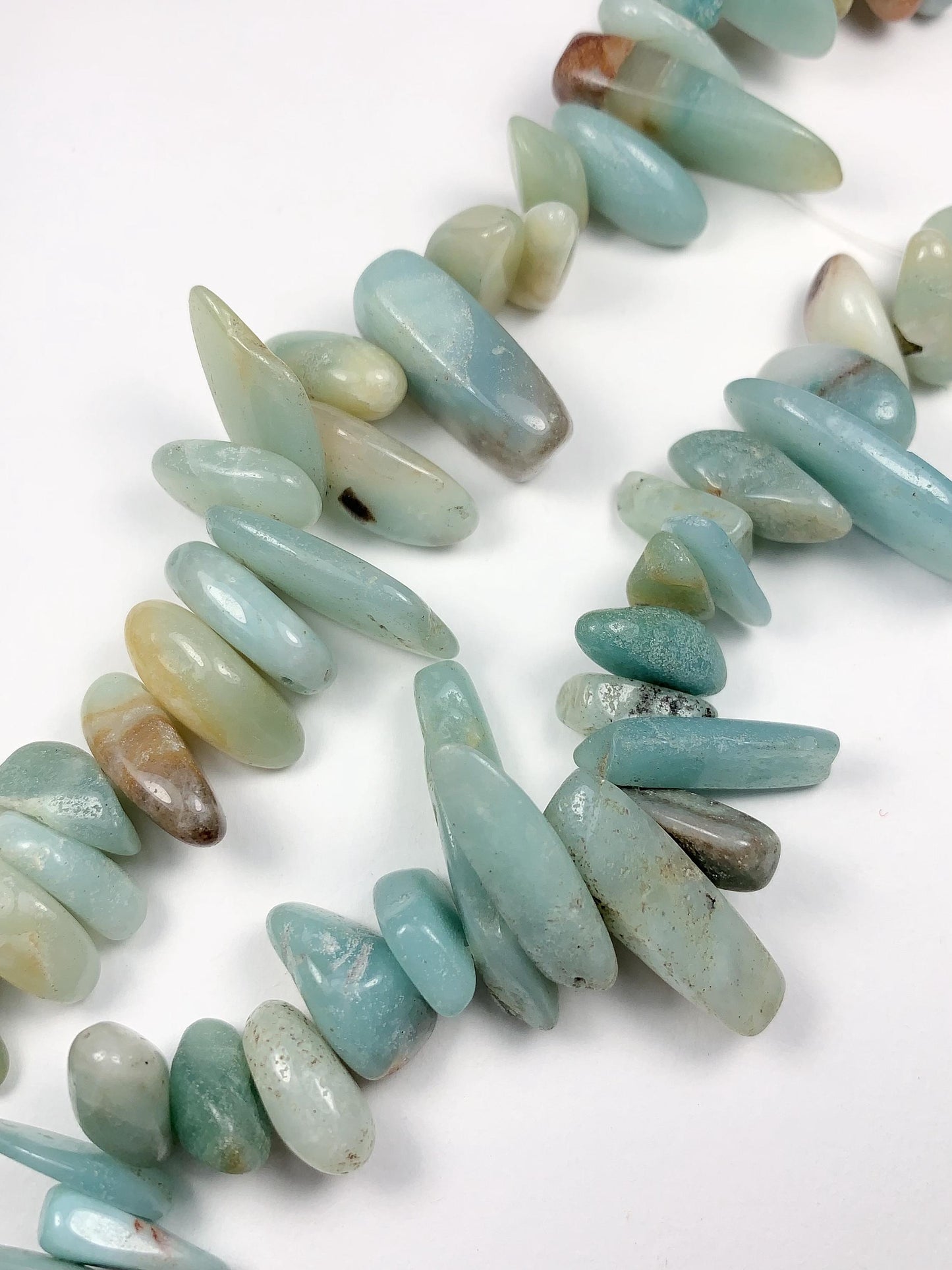 15-18mm Natural Sky Blue Brown Amazonite Stick Spike Nugget Pebble Irregular Chips Beads Strand 15 Jewelry Making DIY Gemstone