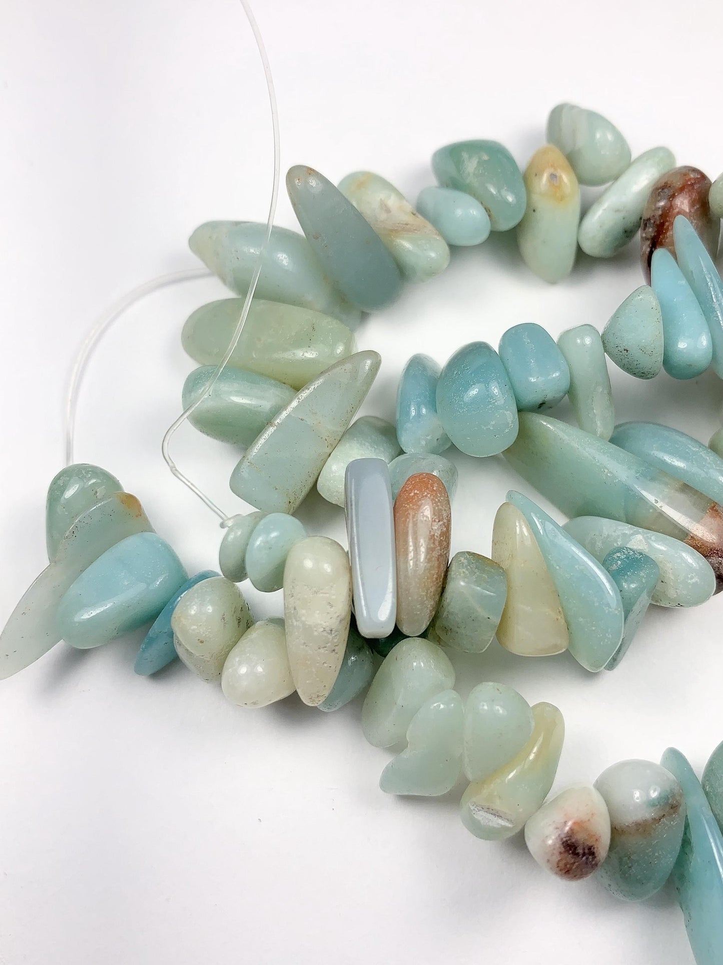 15-18mm Natural Sky Blue Brown Amazonite Stick Spike Nugget Pebble Irregular Chips Beads Strand 15 Jewelry Making DIY Gemstone