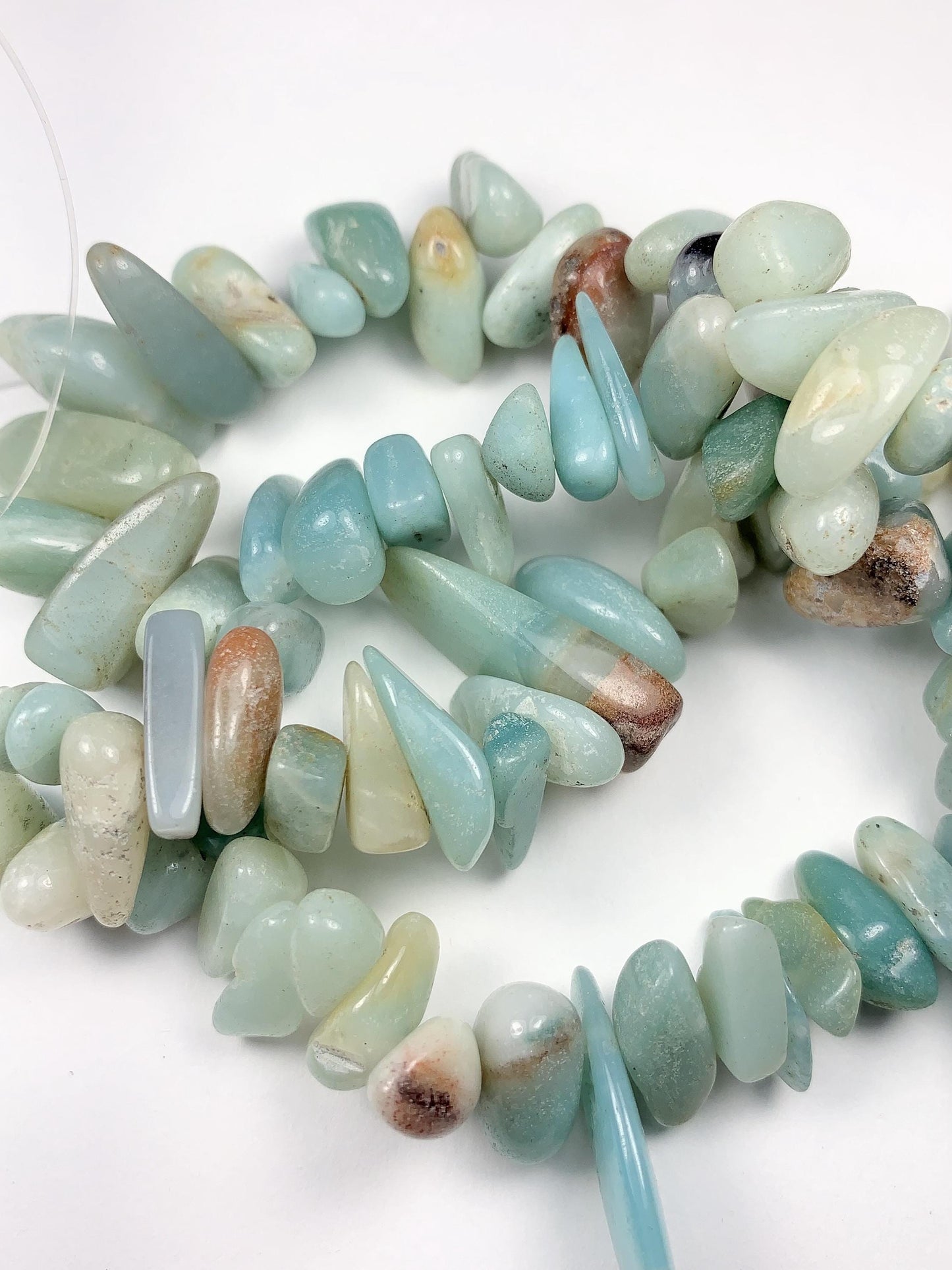 15-18mm Natural Sky Blue Brown Amazonite Stick Spike Nugget Pebble Irregular Chips Beads Strand 15 Jewelry Making DIY Gemstone