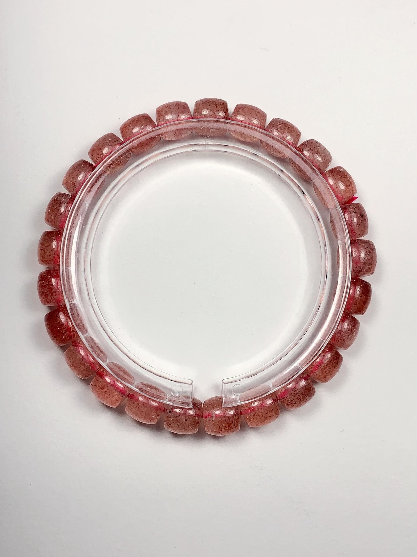 High Quality Transparent Natural Red Strawberry Quartz Stretch Barrel beads Bracelet Gemstone 7x8mm