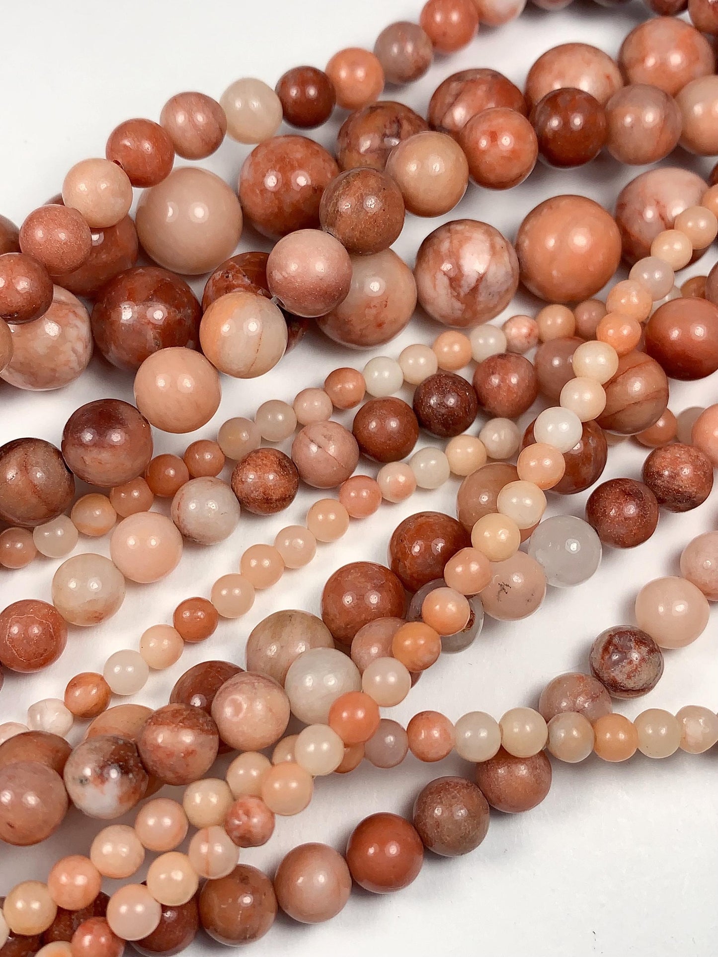 Natural Peach Pink Aventurine Smooth Round Beads 15.5" Strand  4mm 6mm 8mm 10mm