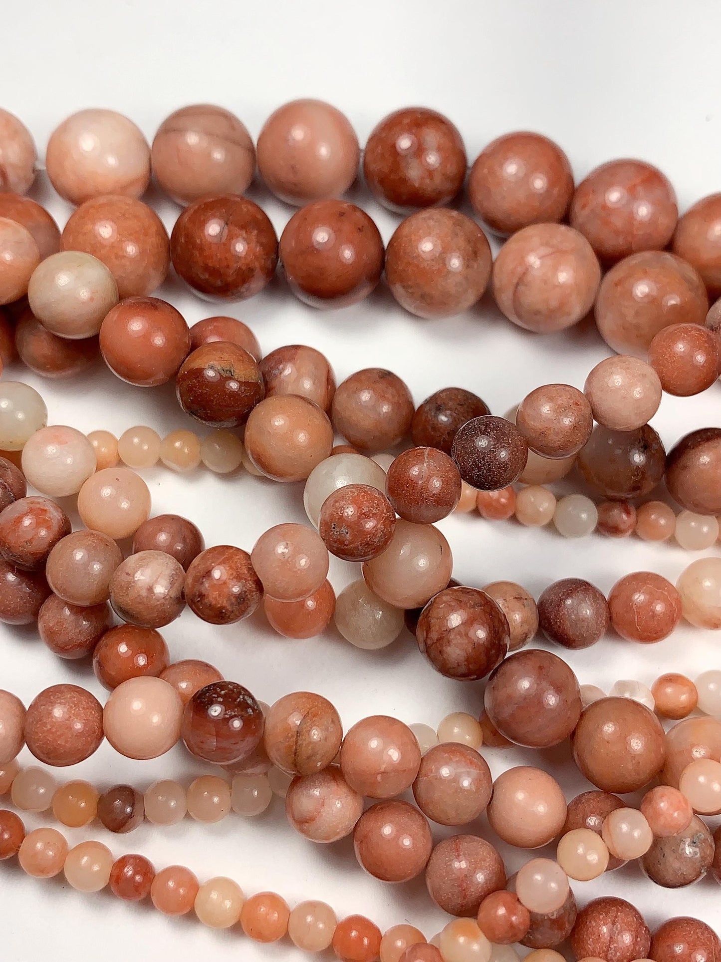 Natural Peach Pink Aventurine Smooth Round Beads 15.5" Strand  4mm 6mm 8mm 10mm