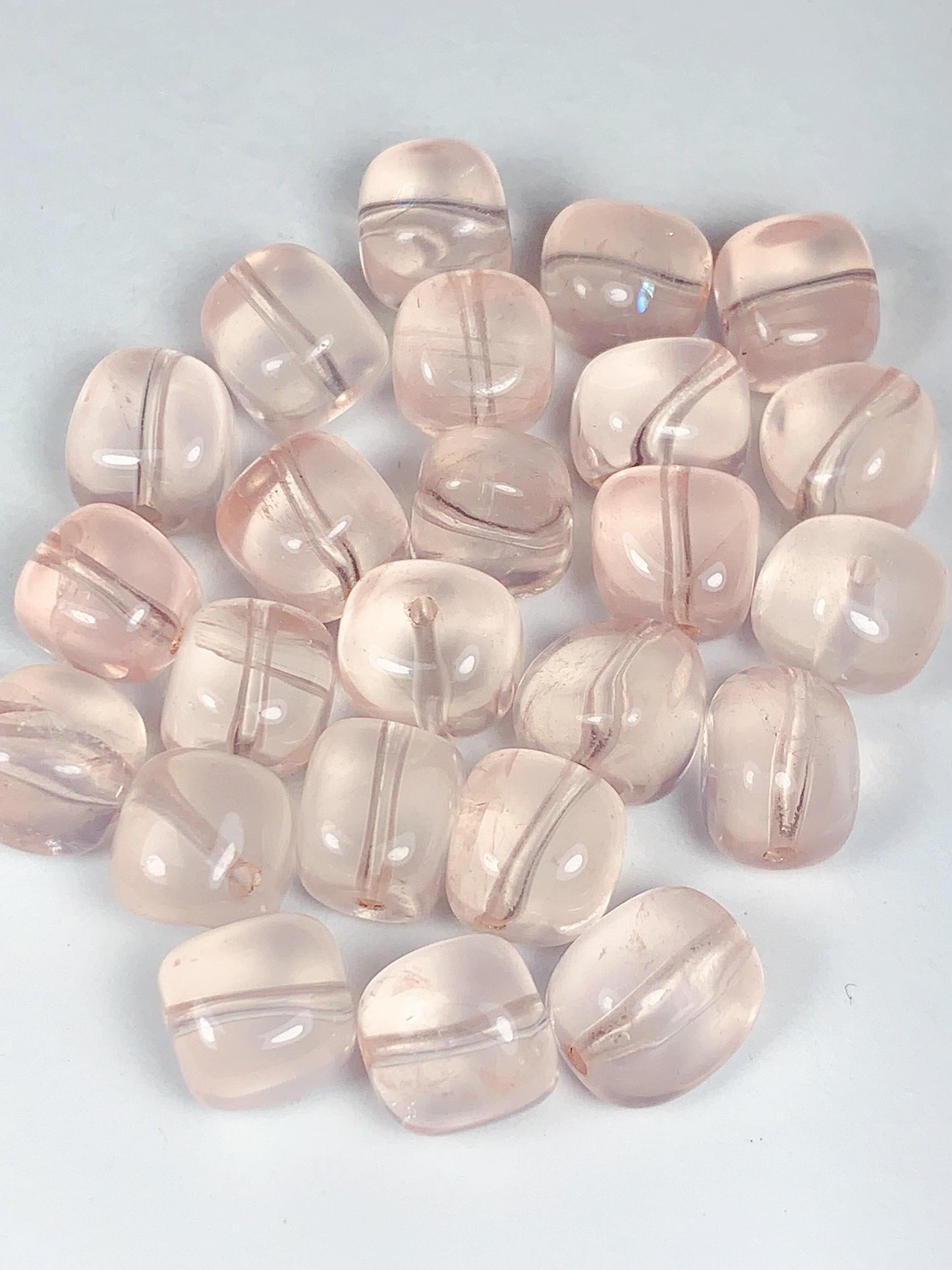 AAA Madagascar Transparent Peach Pink Rose Quartz Beads Loose Gemstone Free Cube Square Cut