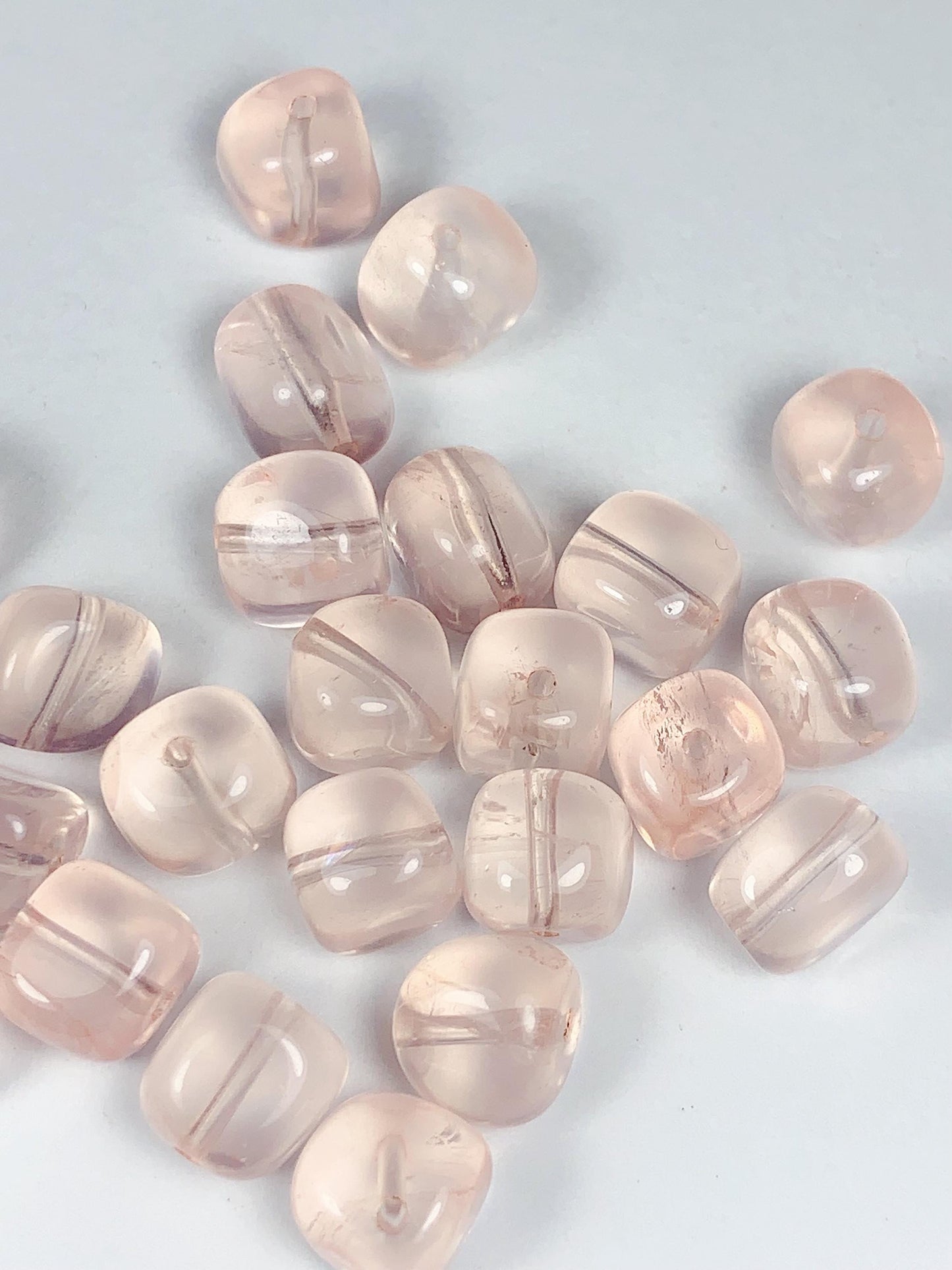 AAA Madagascar Transparent Peach Pink Rose Quartz Beads Loose Gemstone Free Cube Square Cut