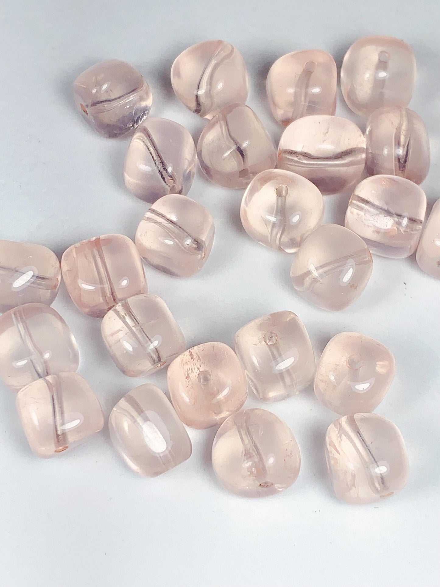AAA Madagascar Transparent Peach Pink Rose Quartz Beads Loose Gemstone Free Cube Square Cut