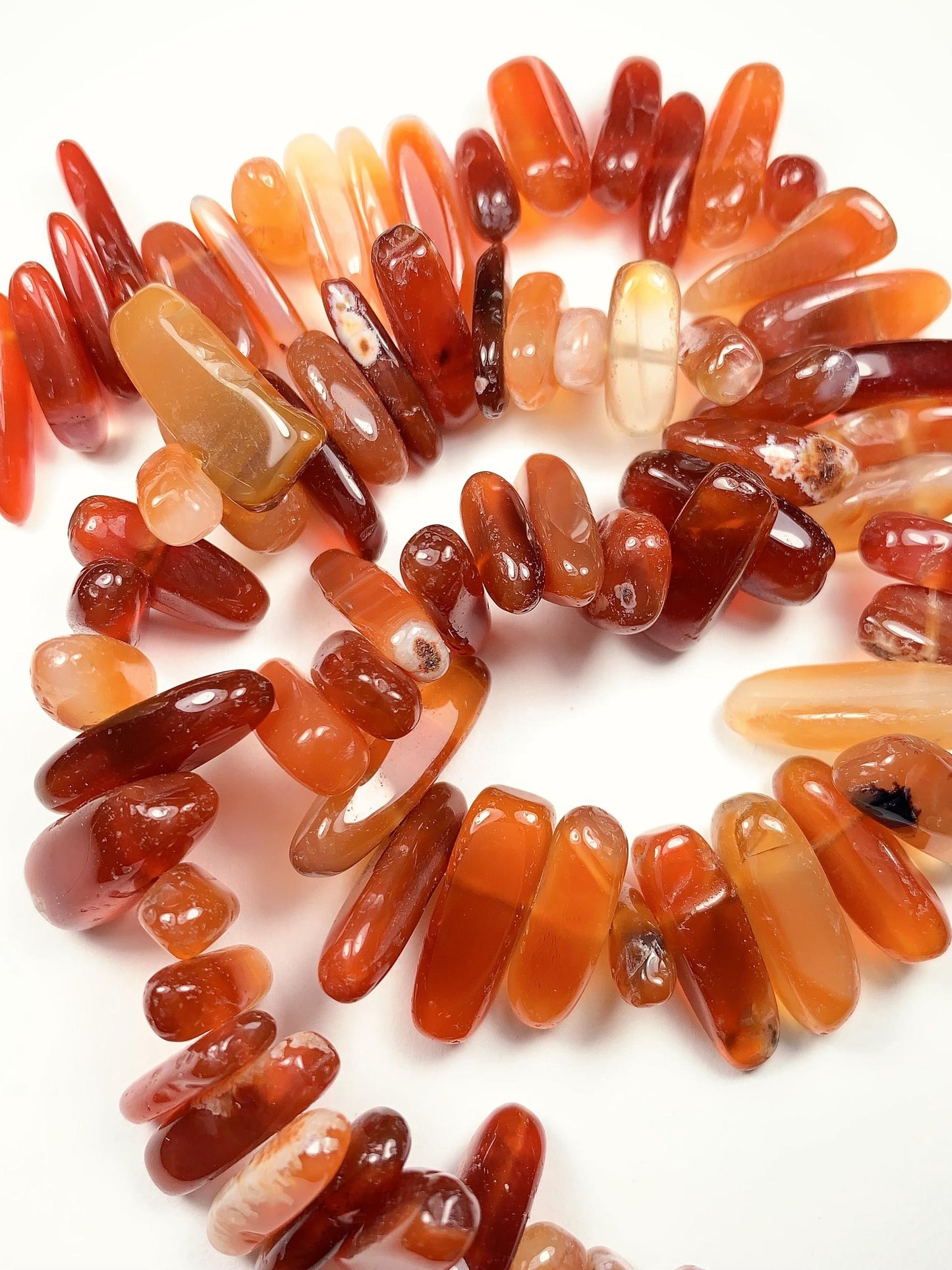 15-18mm Natural Red Agate Long Stick Spike Chip Nugget Irregular Beads 15" Strand  DIY Jewelry