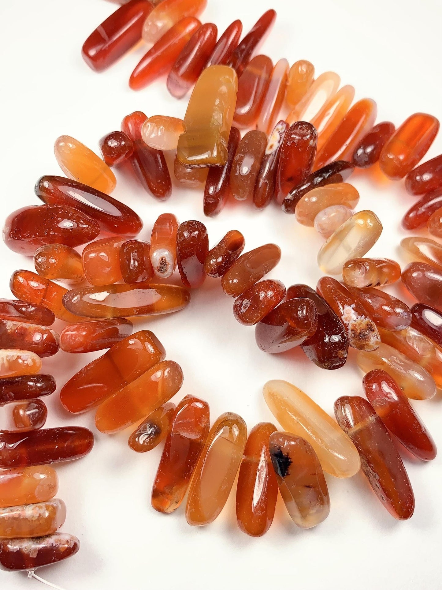 15-18mm Natural Red Agate Long Stick Spike Chip Nugget Irregular Beads 15" Strand  DIY Jewelry
