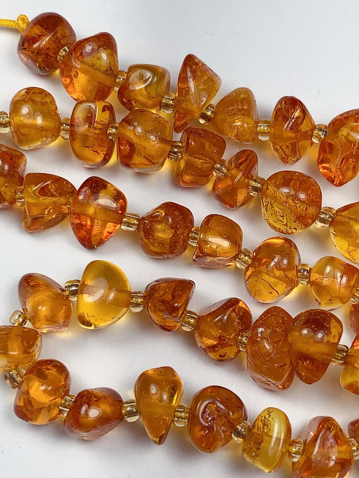 5-10mm Natural Deep Gold Honey Yellow Baltic Amber Chip Nugget Irregular Beads 15.5" Strand  DIY Jewelry