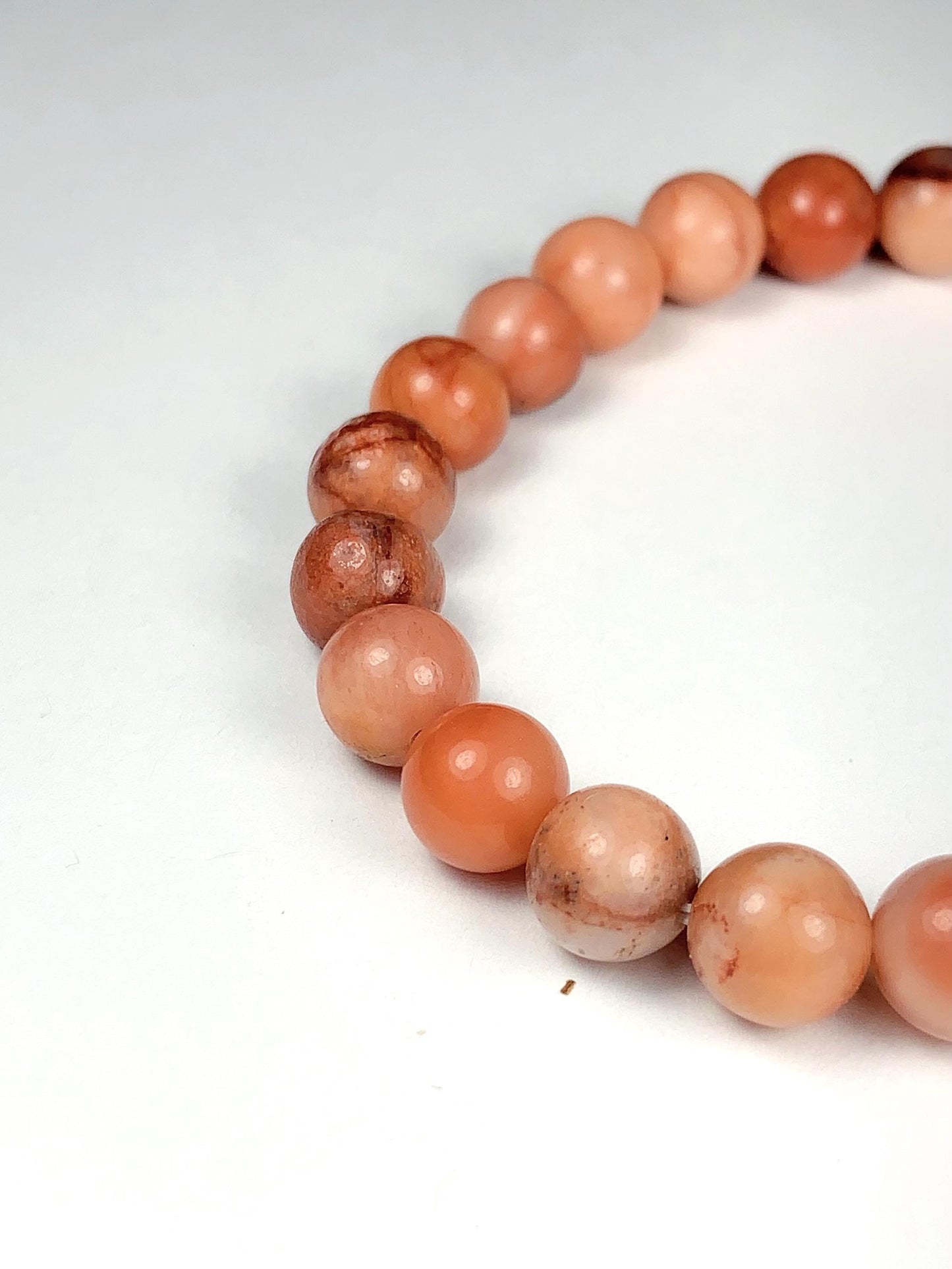 Natural Peach Pink Aventurine Stretch Bracelet Gemstone, Smooth Round Beads 4mm 6mm 8mm 10mm