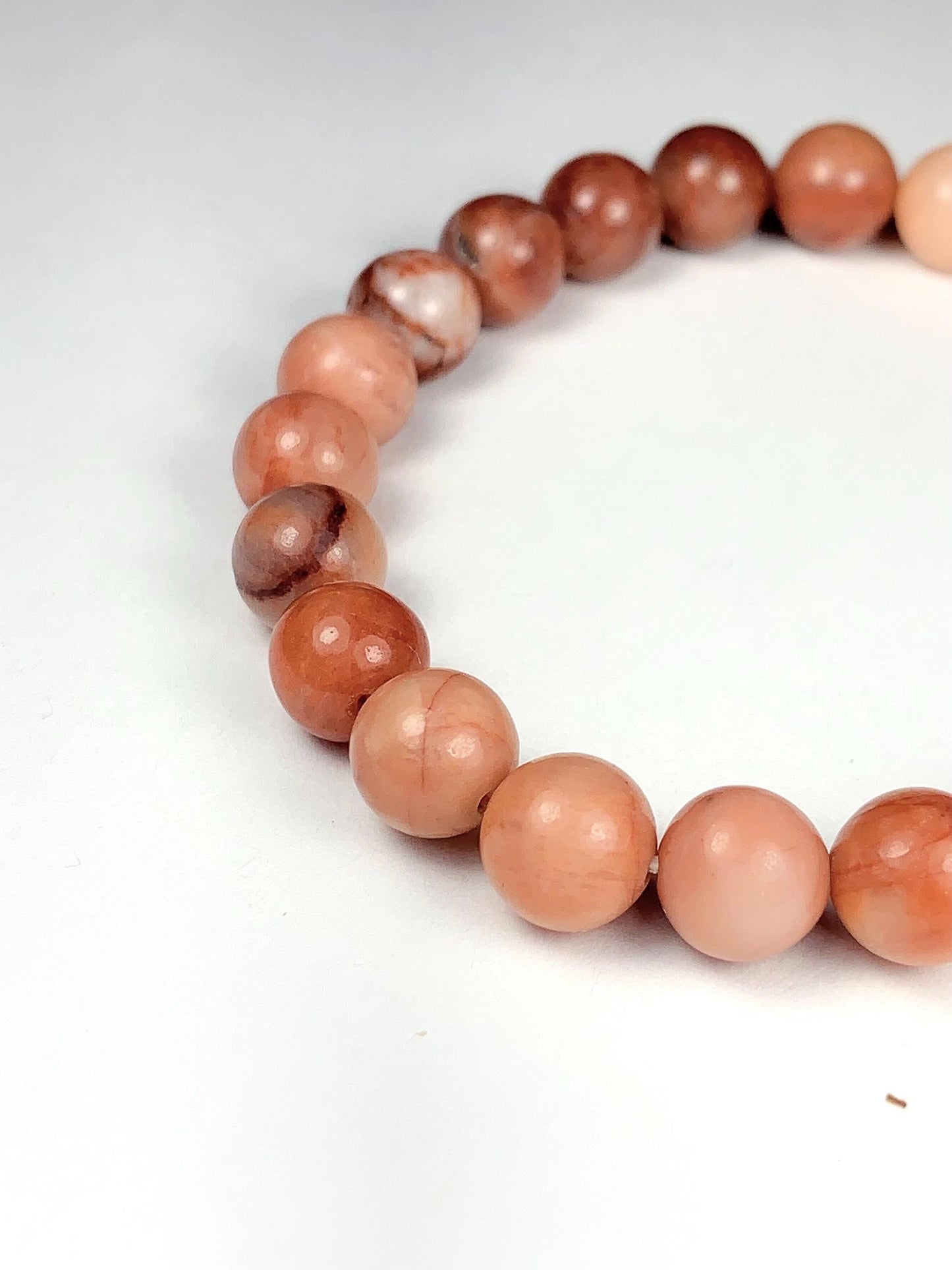 Natural Peach Pink Aventurine Stretch Bracelet Gemstone, Smooth Round Beads 4mm 6mm 8mm 10mm