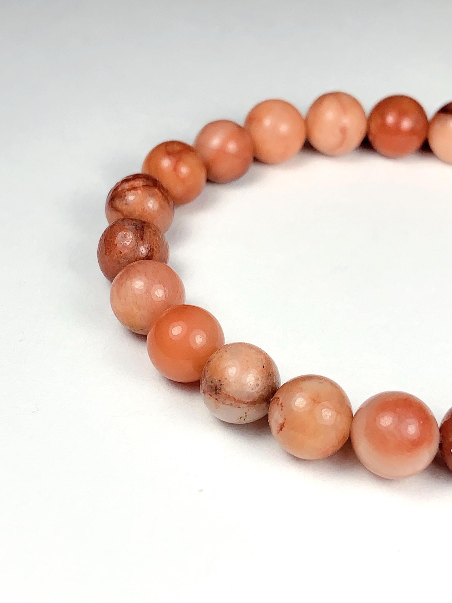 Natural Peach Pink Aventurine Stretch Bracelet Gemstone, Smooth Round Beads 4mm 6mm 8mm 10mm