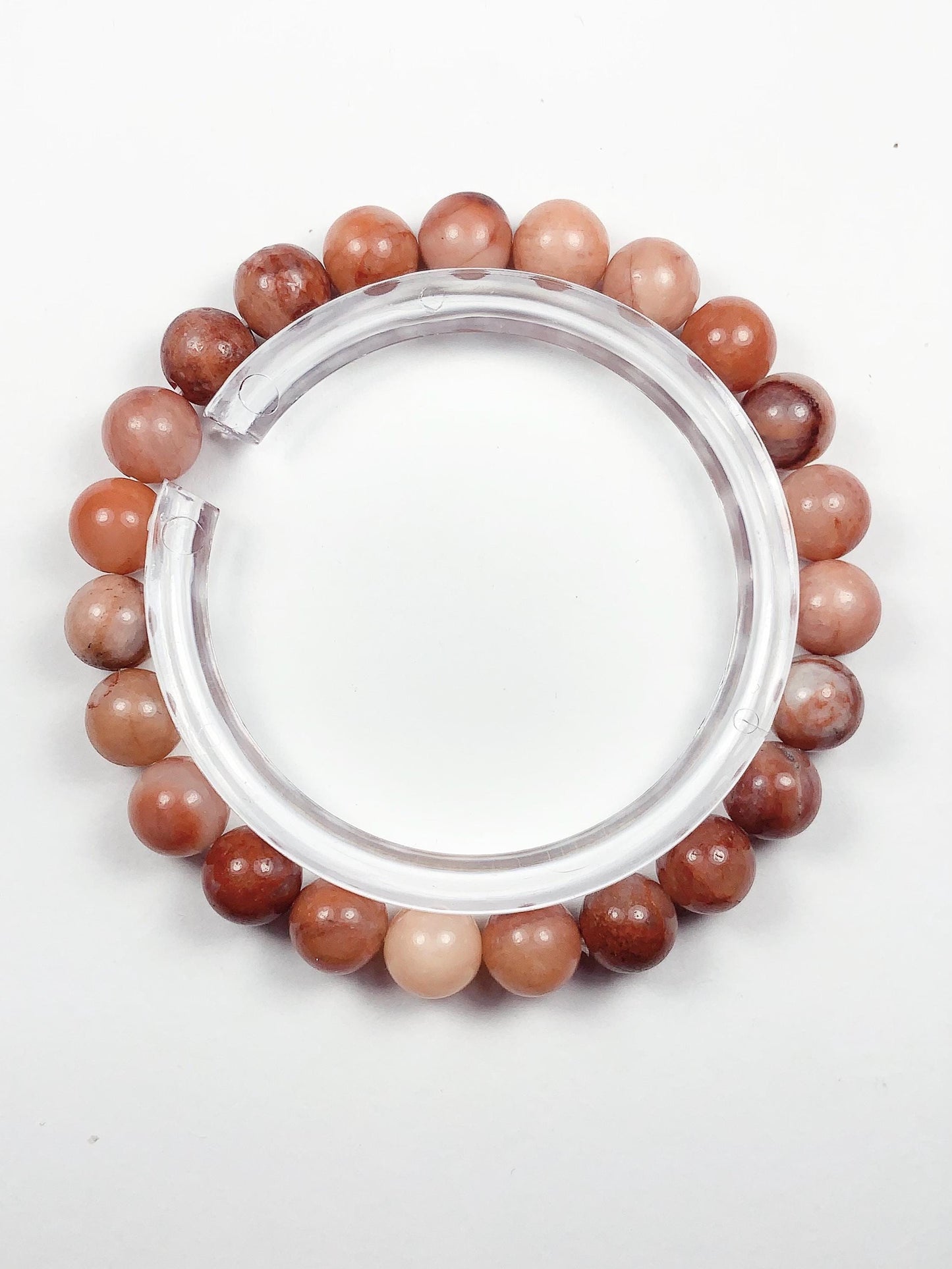 Natural Peach Pink Aventurine Stretch Bracelet Gemstone, Smooth Round Beads 4mm 6mm 8mm 10mm