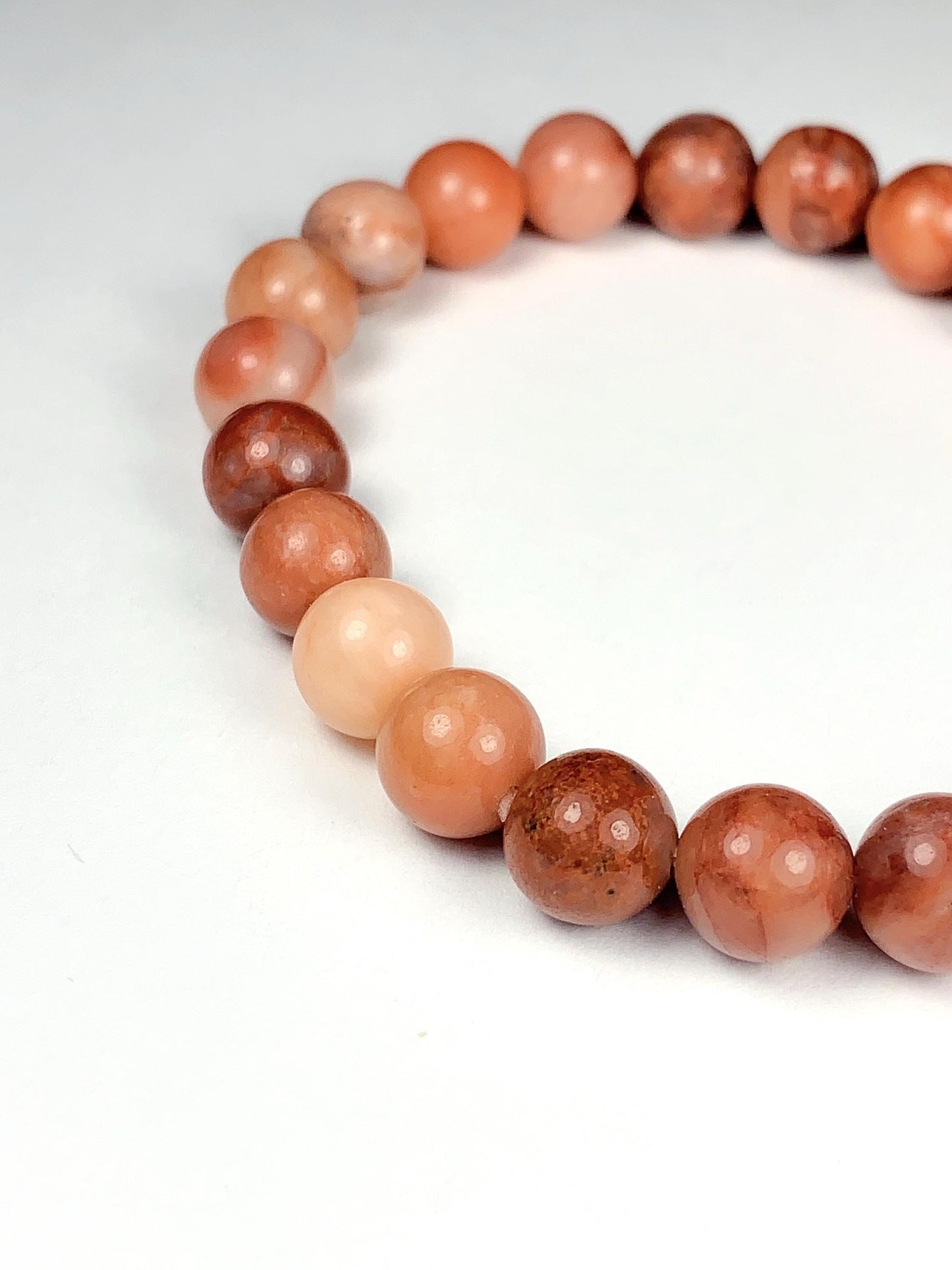 Natural Peach Pink Aventurine Stretch Bracelet Gemstone, Smooth Round Beads 4mm 6mm 8mm 10mm