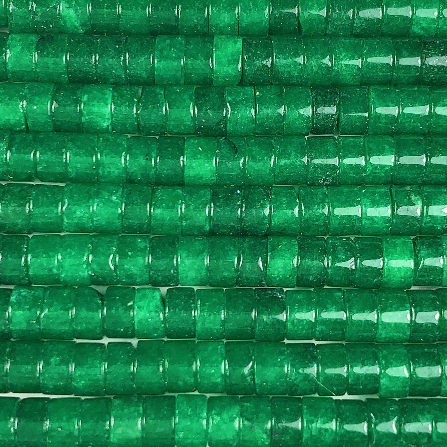 2x4mm Natural Geep Green Malaysia Jade Heishi Disc Beads 15 Strand