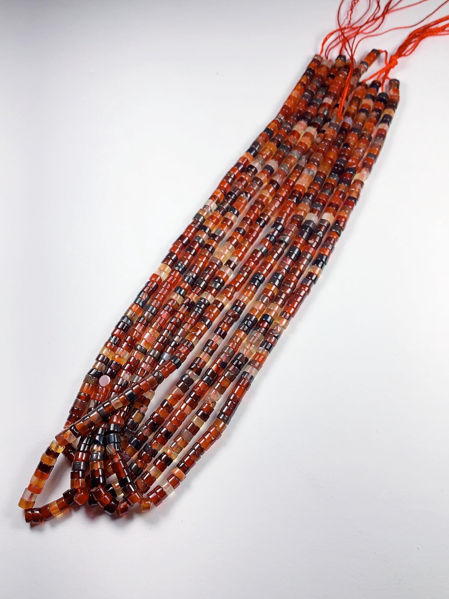 2x4mm AAA Natural Transparent Red Brown Dreamy Agate Heishi Disc Beads 15" Strand