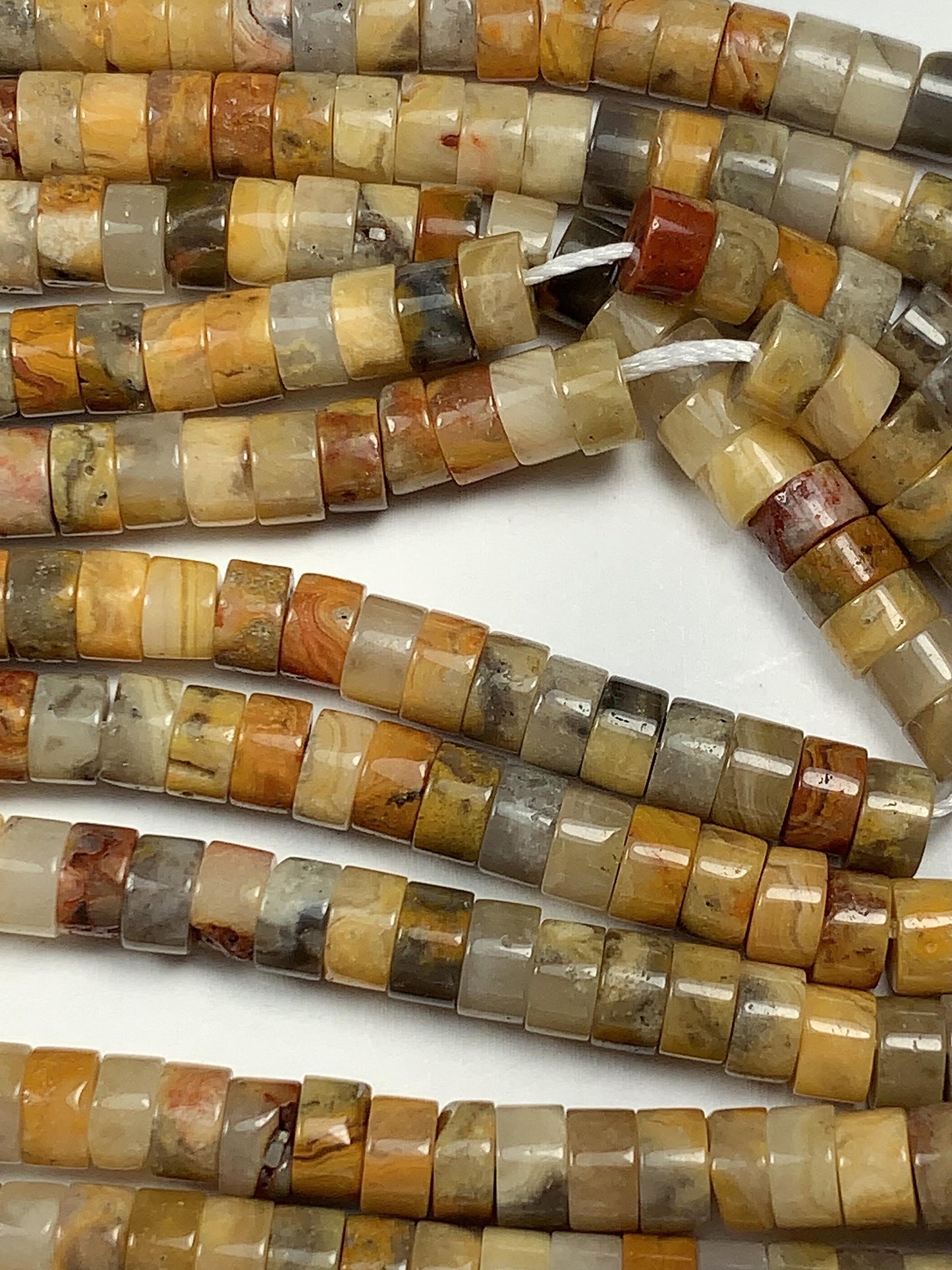 2x4mm AAA Natural Yellow Picture Jasper Heishi Disc Beads 15" Strand Green Blue Yellow