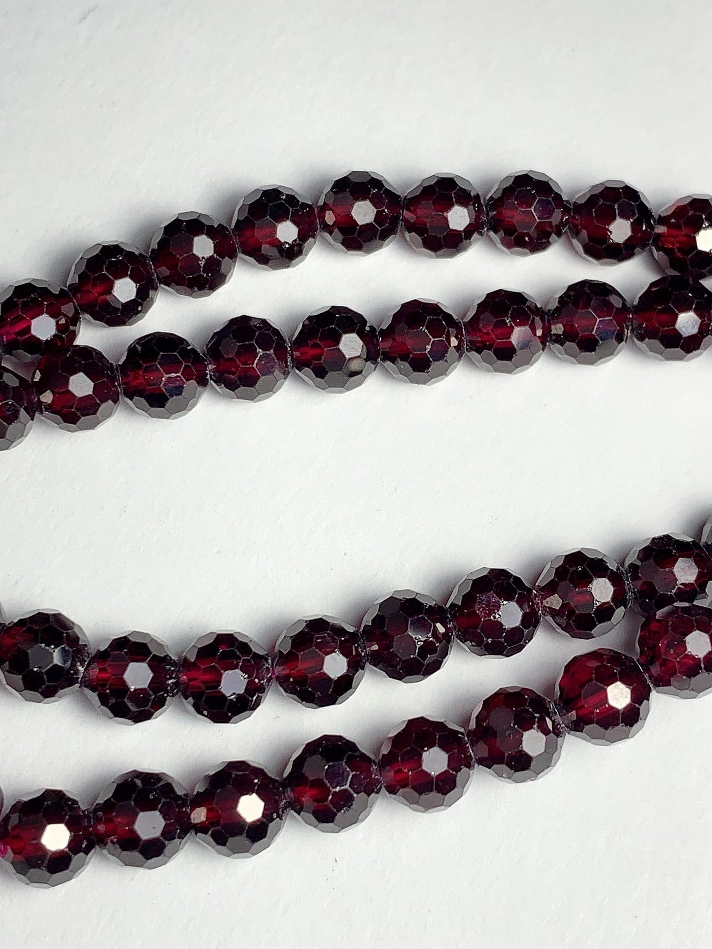 6mm AAA Natural Mozambique Magenta Deep Purple Garnet Faceted Round Beads 7.5" Strand Gemstone