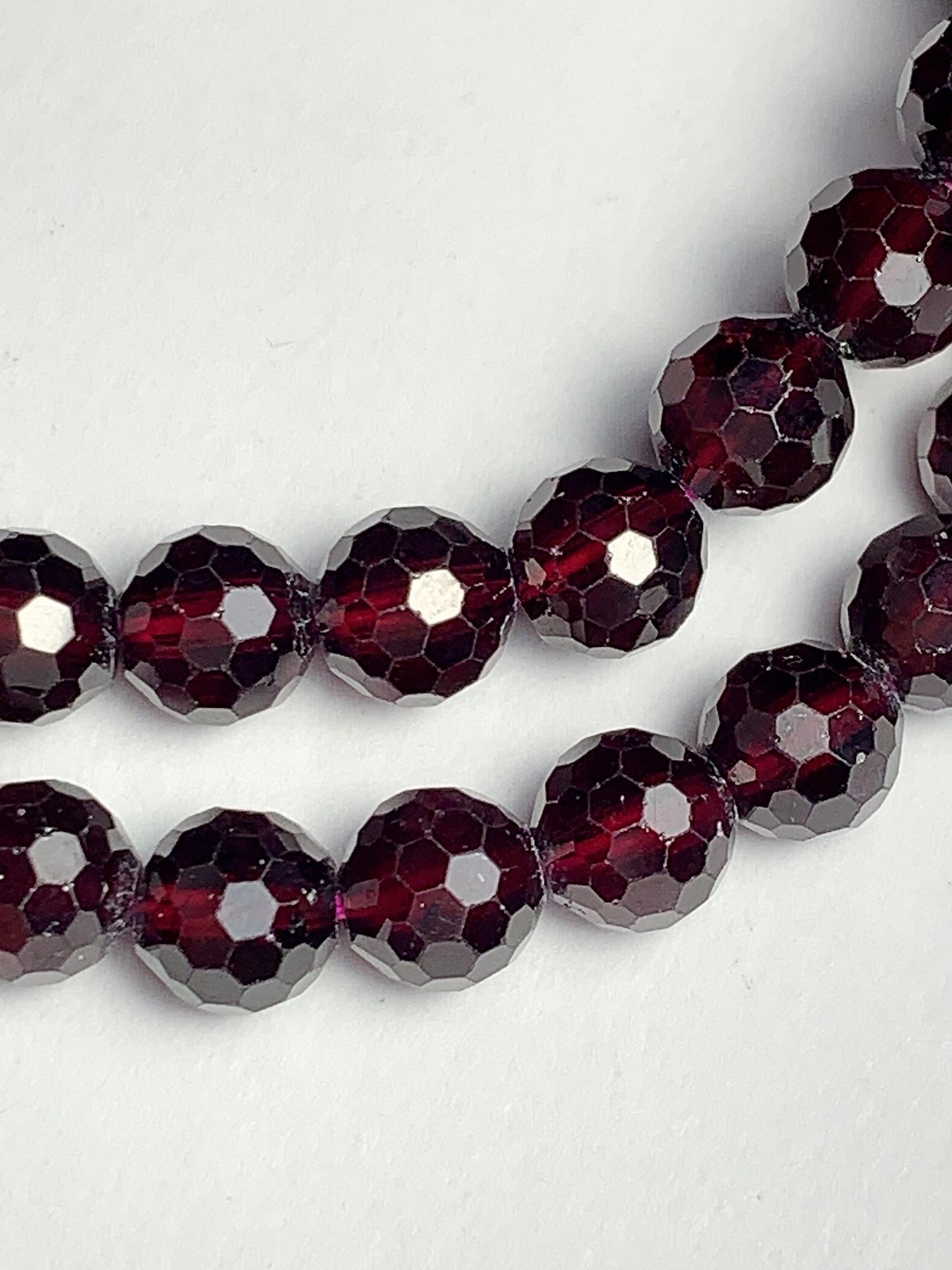 6mm AAA Natural Mozambique Magenta Deep Purple Garnet Faceted Round Beads 7.5" Strand Gemstone