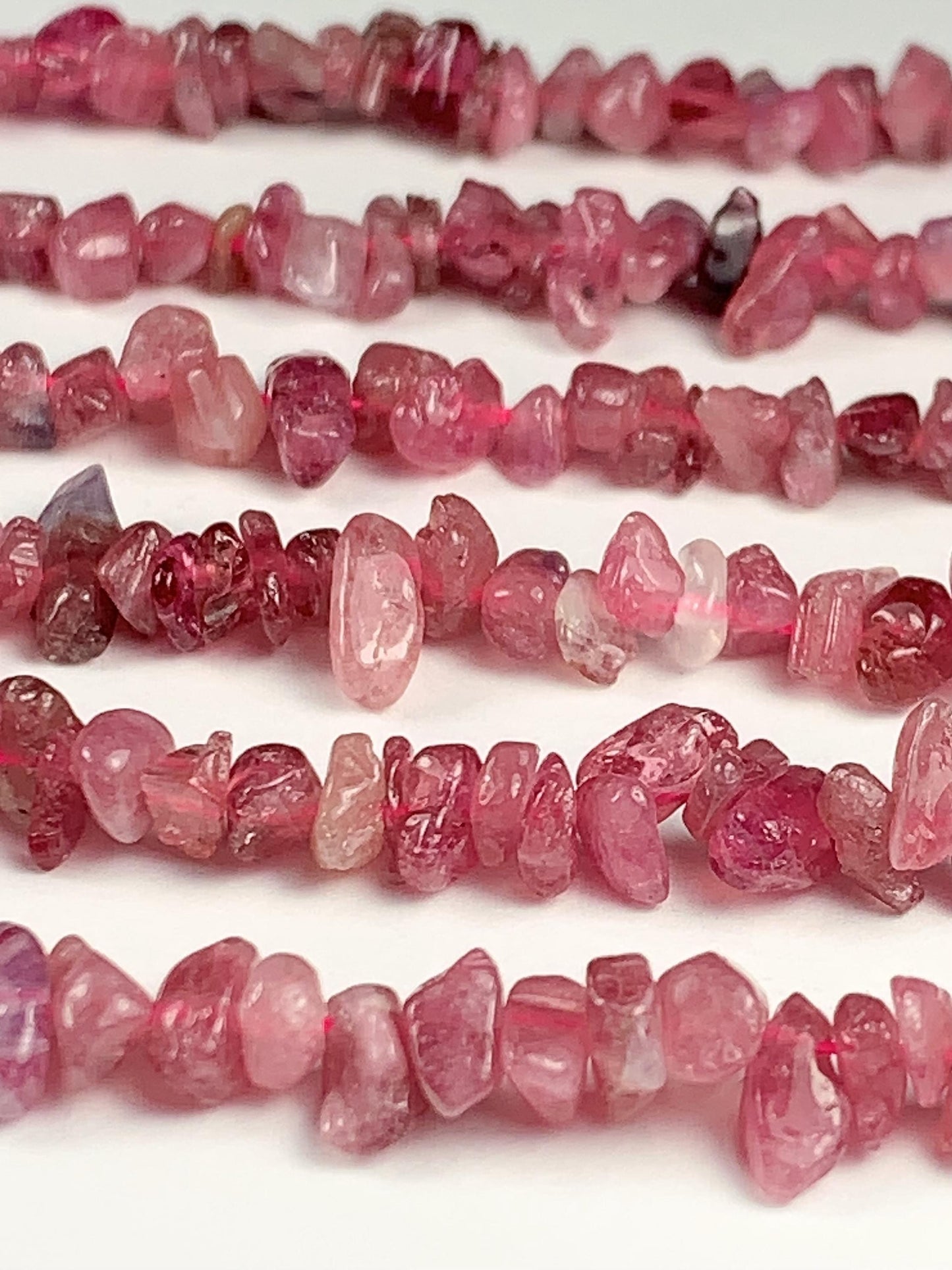 3-8mm  Natural Genuine Pink Tourmaline  Nugget Pebble Irregular Shaped Chip Beads 15.5