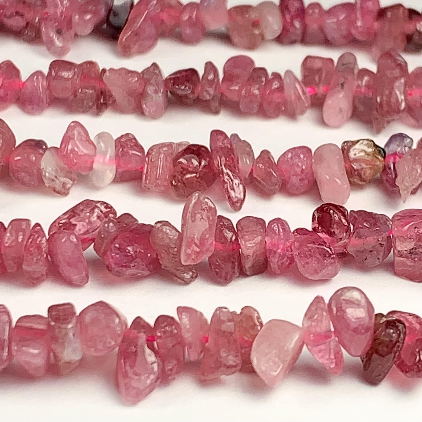 3-8mm  Natural Genuine Pink Tourmaline  Nugget Pebble Irregular Shaped Chip Beads 15.5
