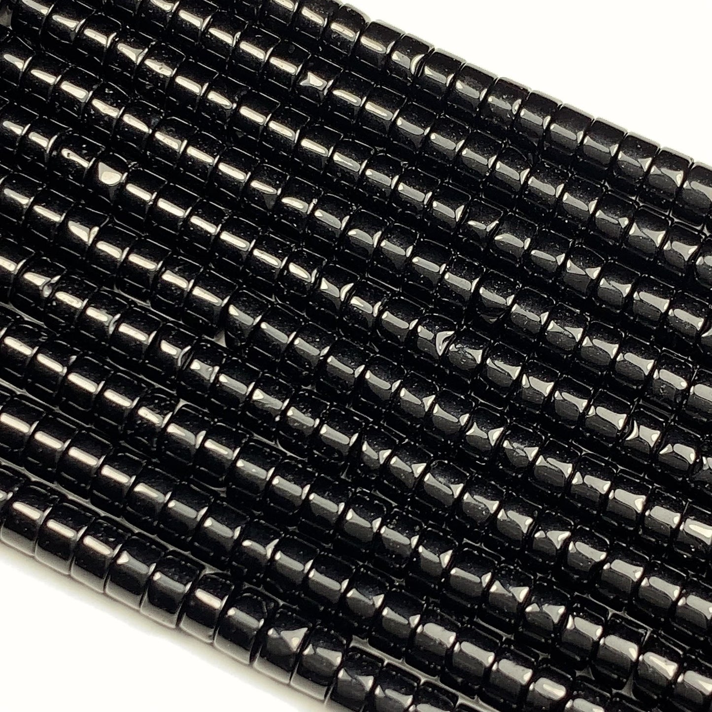 2x4mm Natural Black Obsidian Heishi Disc Beads 15 Strand Gemstone