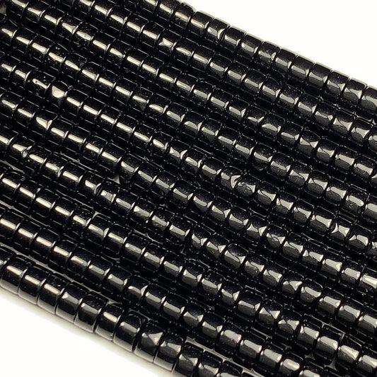 2x4mm Natural Black Obsidian Heishi Disc Beads 15 Strand Gemstone