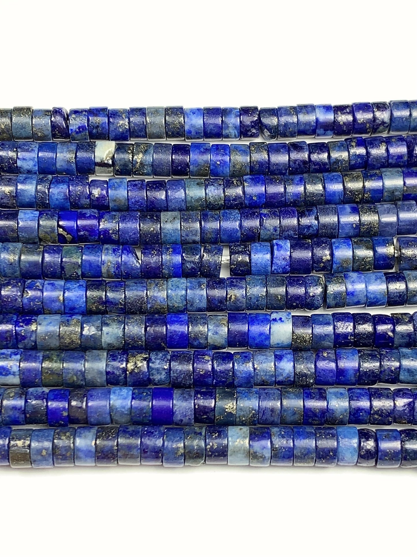 2x4mm Natural Blue Lapis Lazuli Heishi Disc Beads 15 Strand