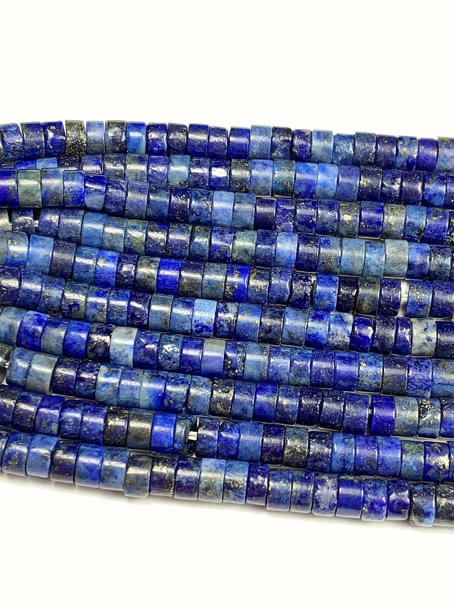 2x4mm Natural Blue Lapis Lazuli Heishi Disc Beads 15 Strand