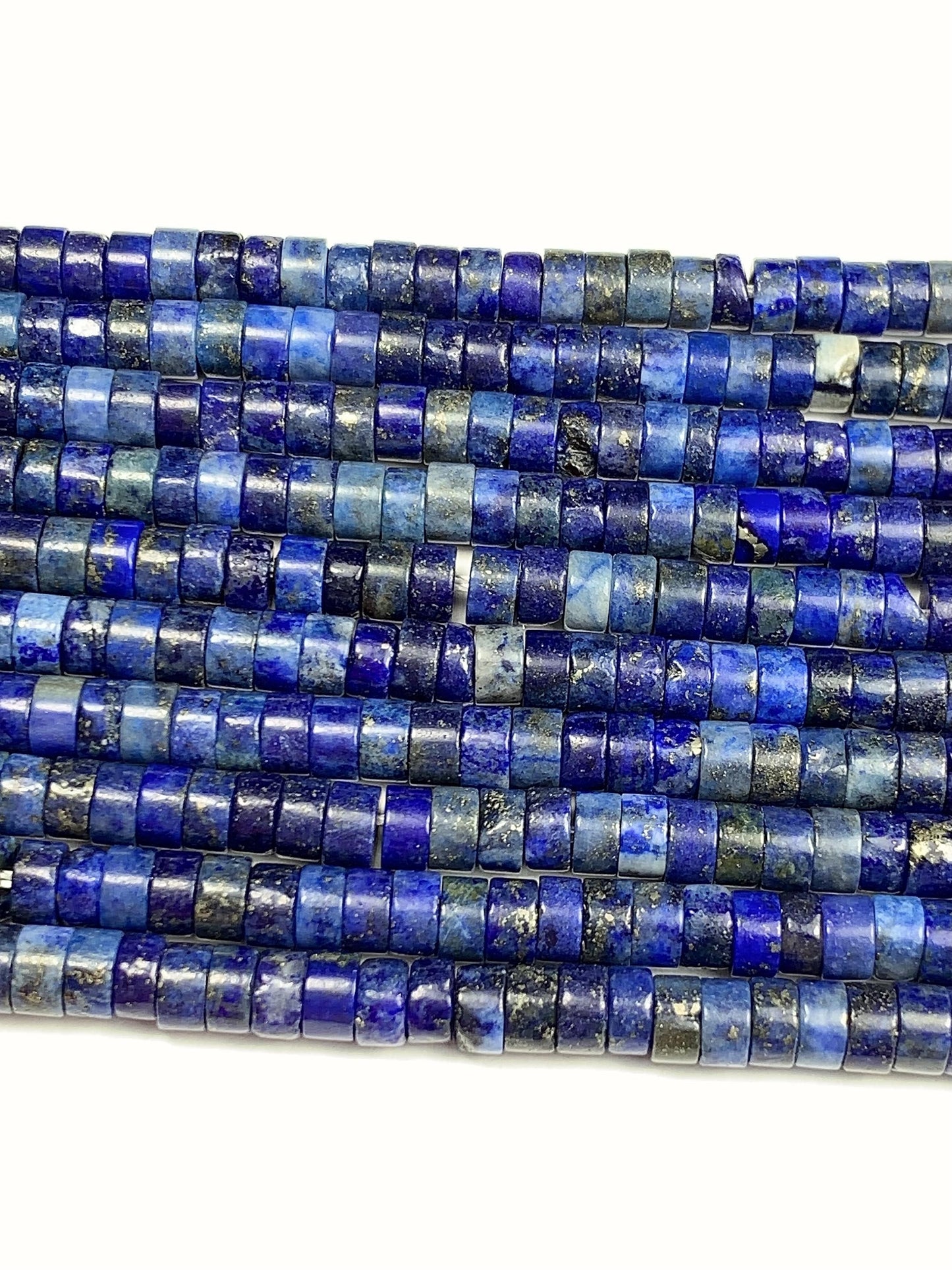 2x4mm Natural Blue Lapis Lazuli Heishi Disc Beads 15 Strand