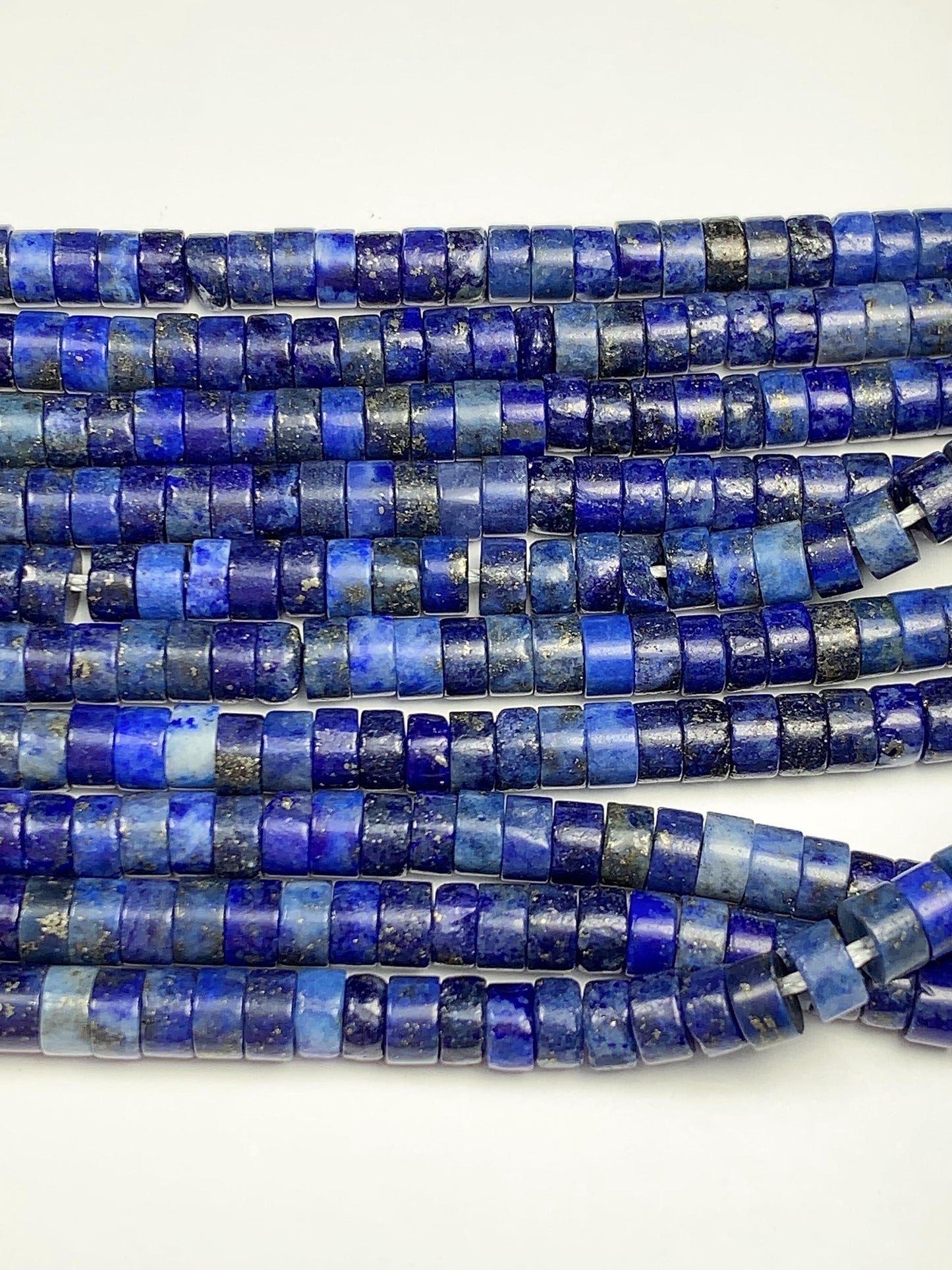 2x4mm Natural Blue Lapis Lazuli Heishi Disc Beads 15 Strand