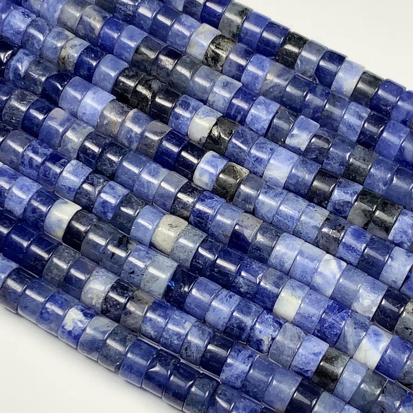 2x4mm Natural Blue Sodalite Heishi Disc Beads 15 Strand