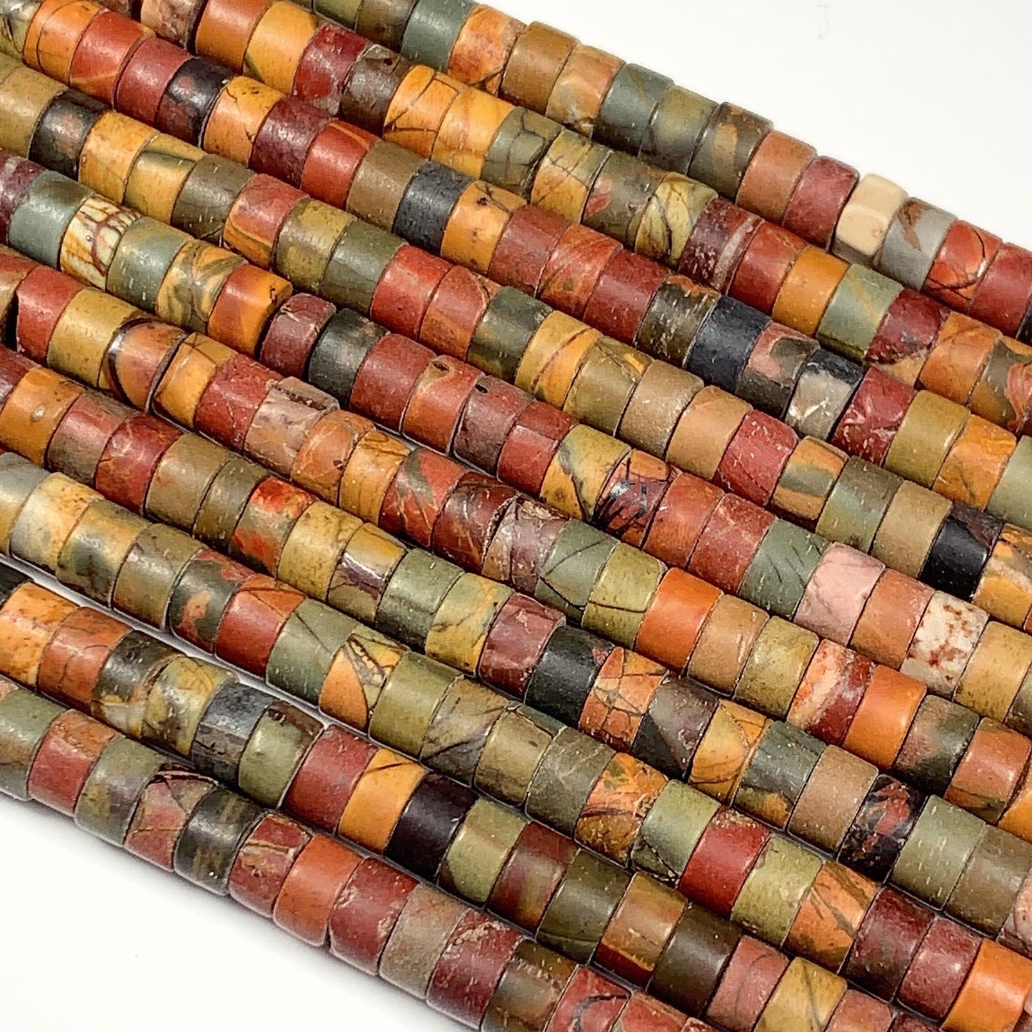 2x4mm AAA Natural Turquoise  Heishi Disc Beads 15" Strand Red Yellow Brown Green