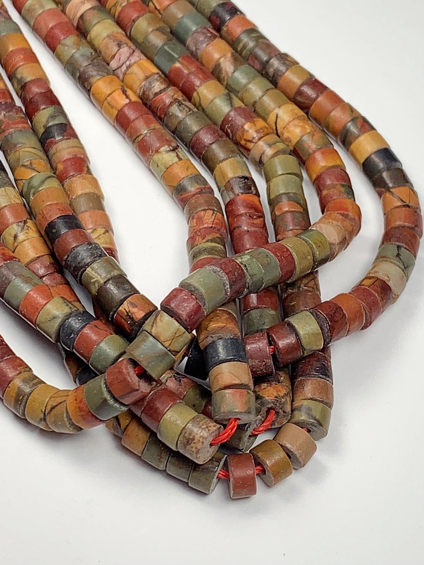 2x4mm AAA Natural Turquoise  Heishi Disc Beads 15" Strand Red Yellow Brown Green