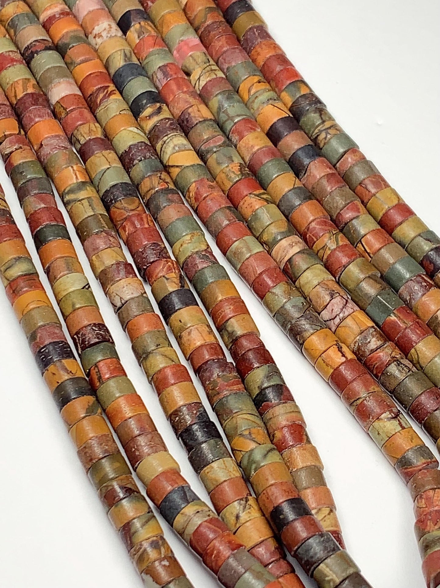 2x4mm AAA Natural Turquoise  Heishi Disc Beads 15" Strand Red Yellow Brown Green