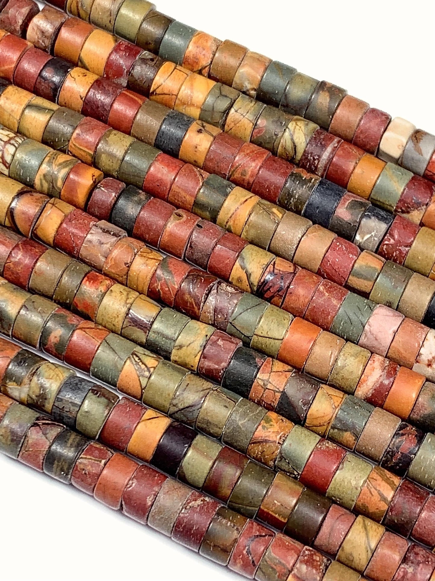 2x4mm AAA Natural Turquoise  Heishi Disc Beads 15" Strand Red Yellow Brown Green