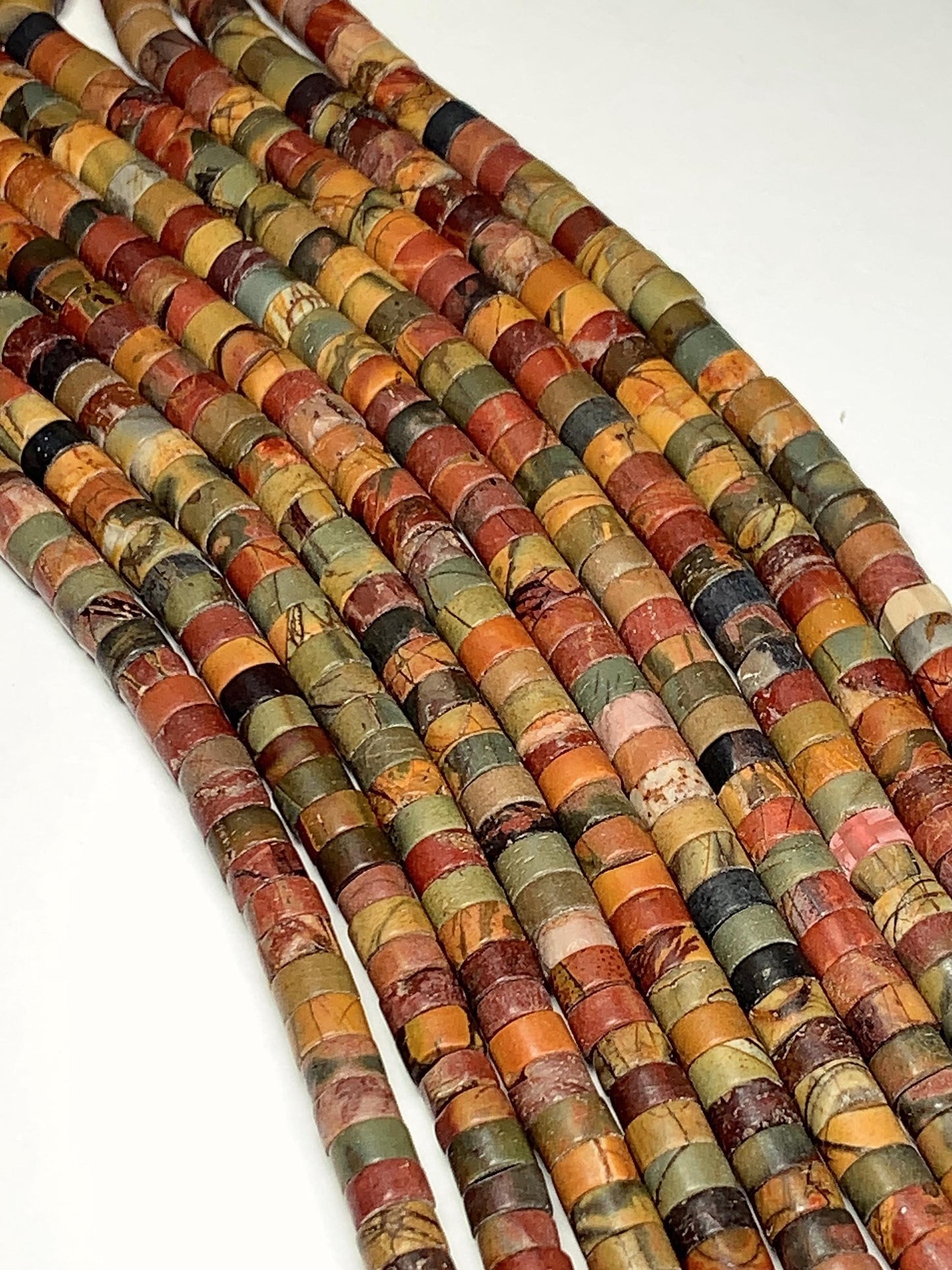 2x4mm AAA Natural Turquoise  Heishi Disc Beads 15" Strand Red Yellow Brown Green