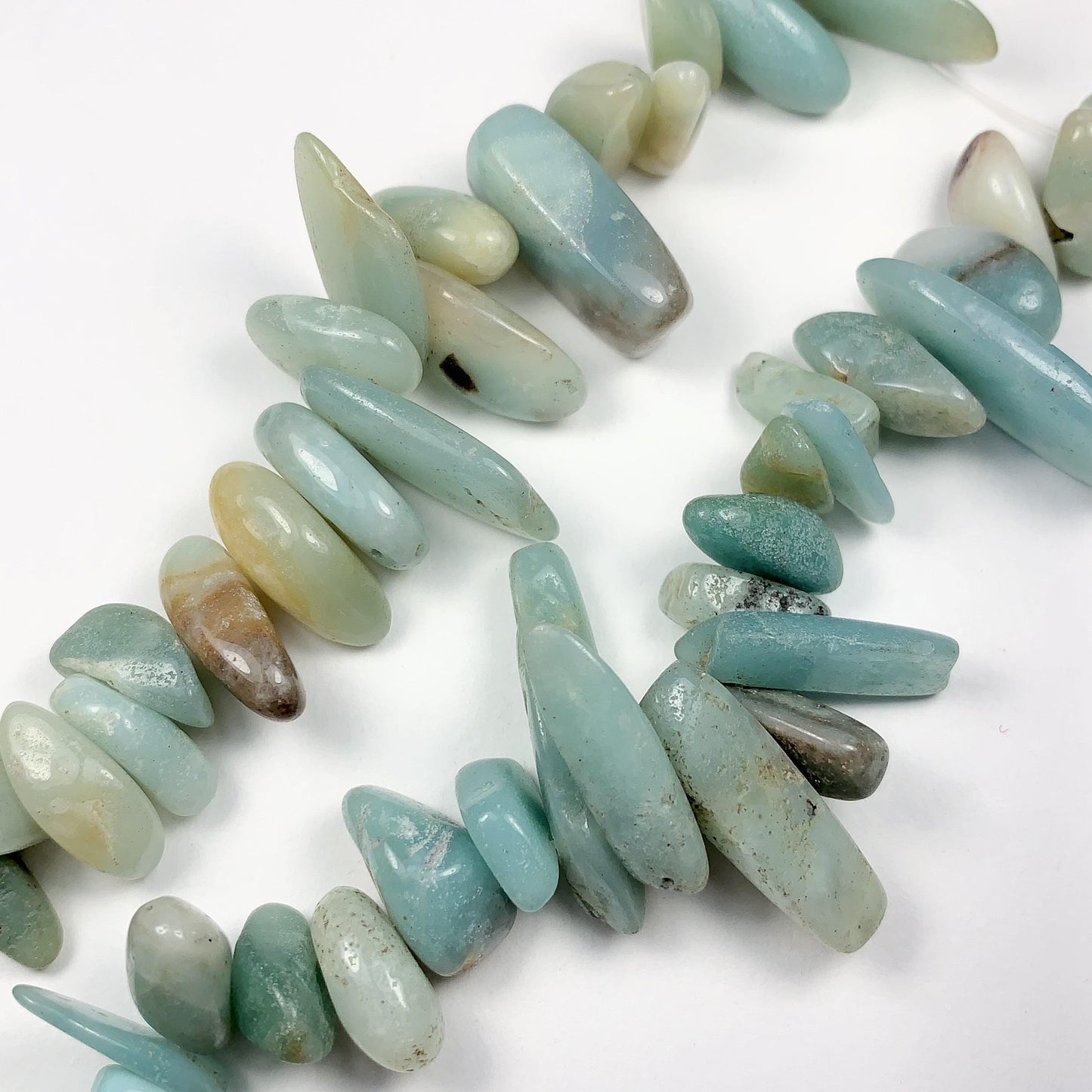 15-18mm Natural Sky Blue Brown Amazonite Stick Spike Nugget Pebble Irregular Chips Beads Strand 15 Jewelry Making DIY Gemstone