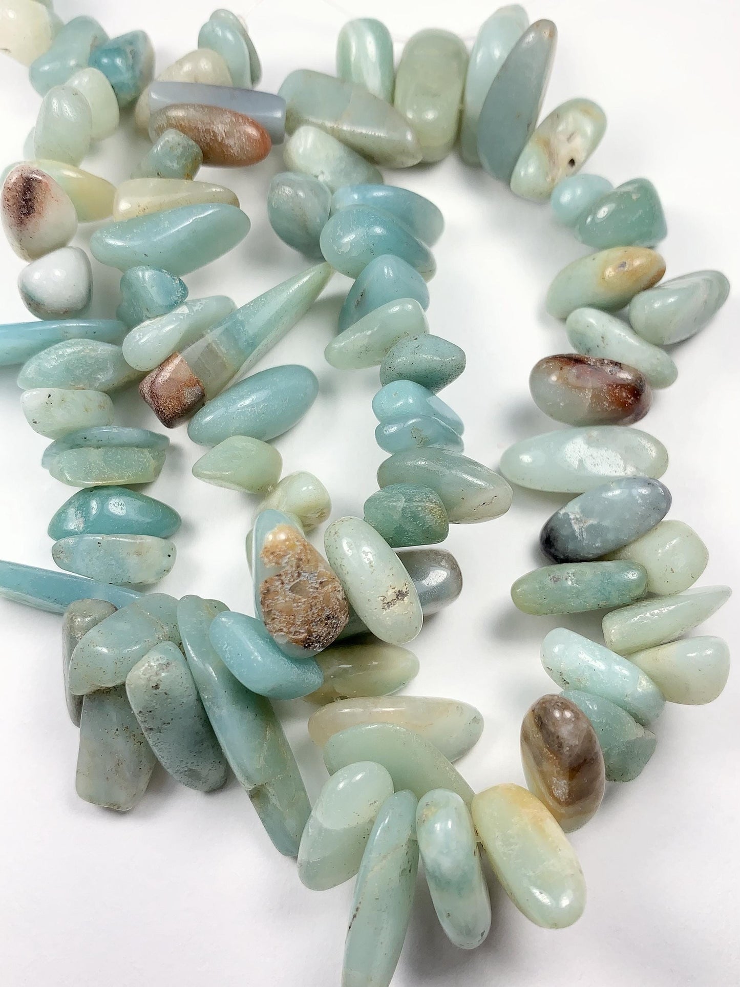 15-18mm Natural Sky Blue Brown Amazonite Stick Spike Nugget Pebble Irregular Chips Beads Strand 15 Jewelry Making DIY Gemstone
