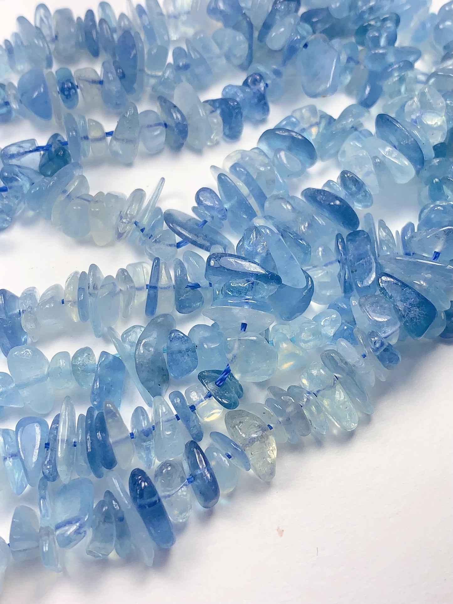 5-12mm No Dyed Natural Blue Aquamarine Nugget Pebble Irregular Chips Beads 15.5" Strand DIY Jewelry Gemstone Crystal