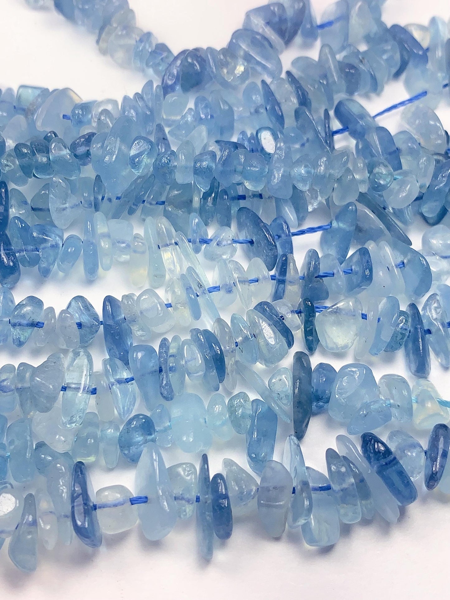 5-12mm No Dyed Natural Blue Aquamarine Nugget Pebble Irregular Chips Beads 15.5" Strand DIY Jewelry Gemstone Crystal
