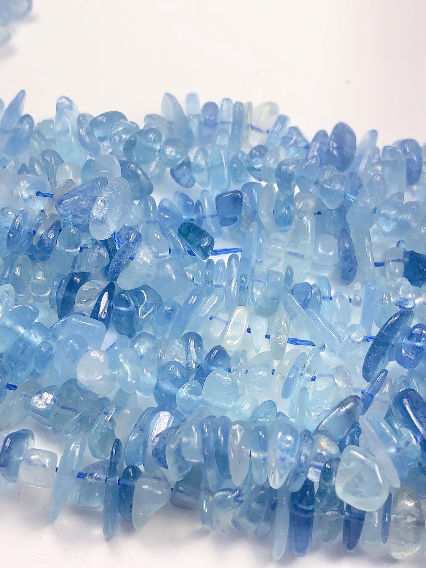 5-12mm No Dyed Natural Blue Aquamarine Nugget Pebble Irregular Chips Beads 15.5" Strand DIY Jewelry Gemstone Crystal