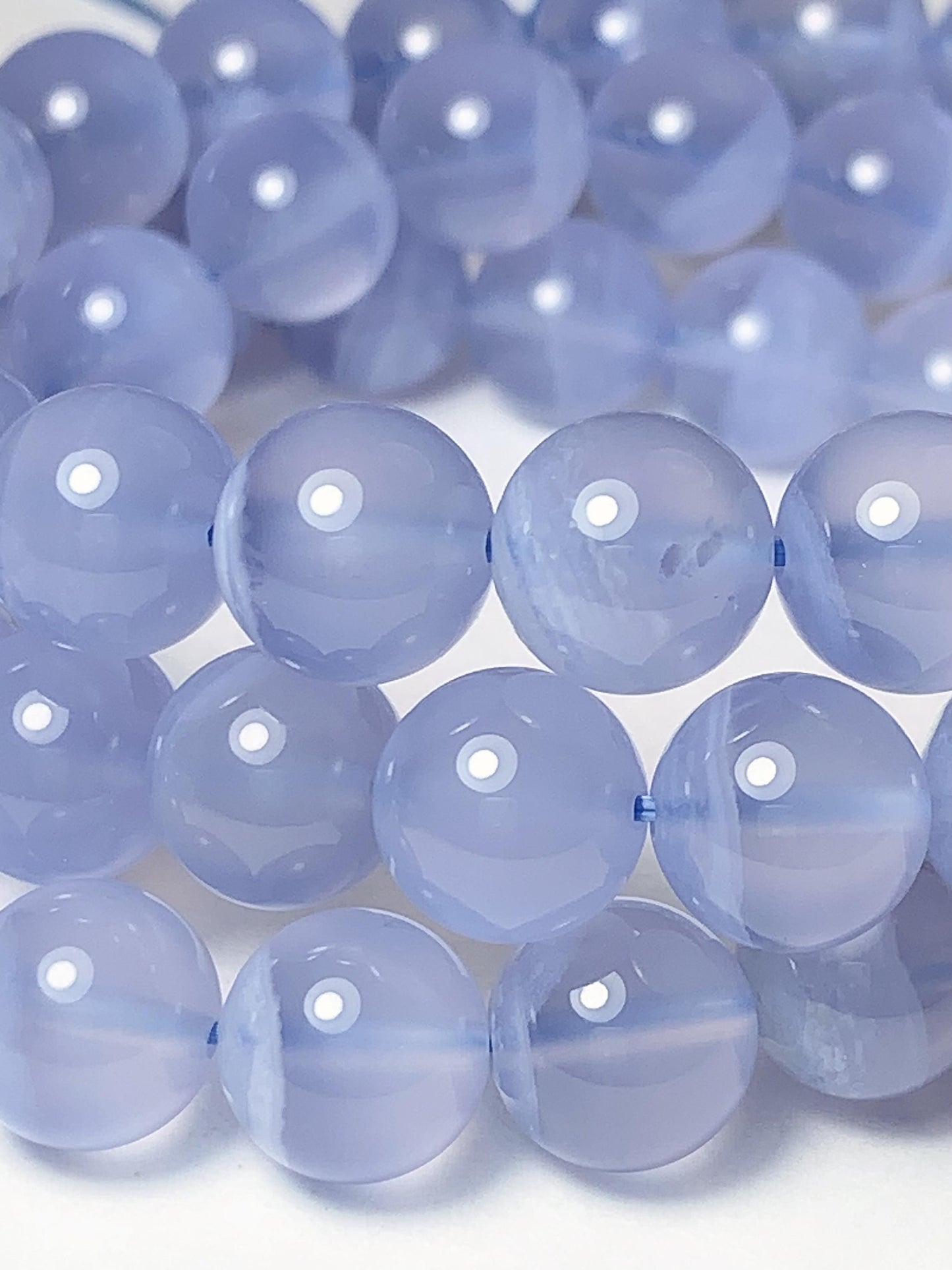 AAA Super High Quality Natural Translucent Blue Lace Strip Agate Smooth Round Beads Gemstone Strand 15.5" 7mm 8mm 9mm